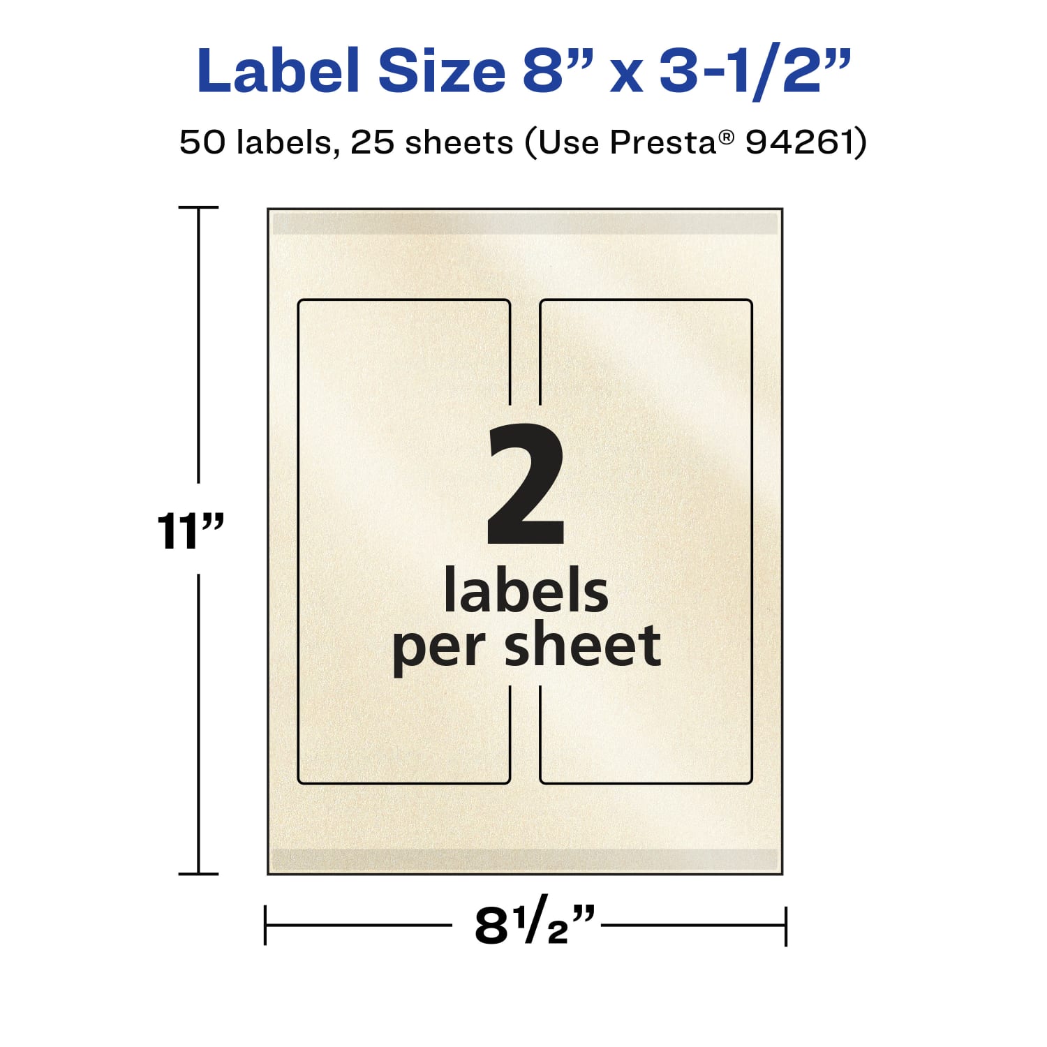 Avery Pearlized Permanent Labels With Sure Feed, 94261-PIP25, Rectangle, 8in x 3-1/2in, Ivory, Pack Of 50 Labels - Image 6