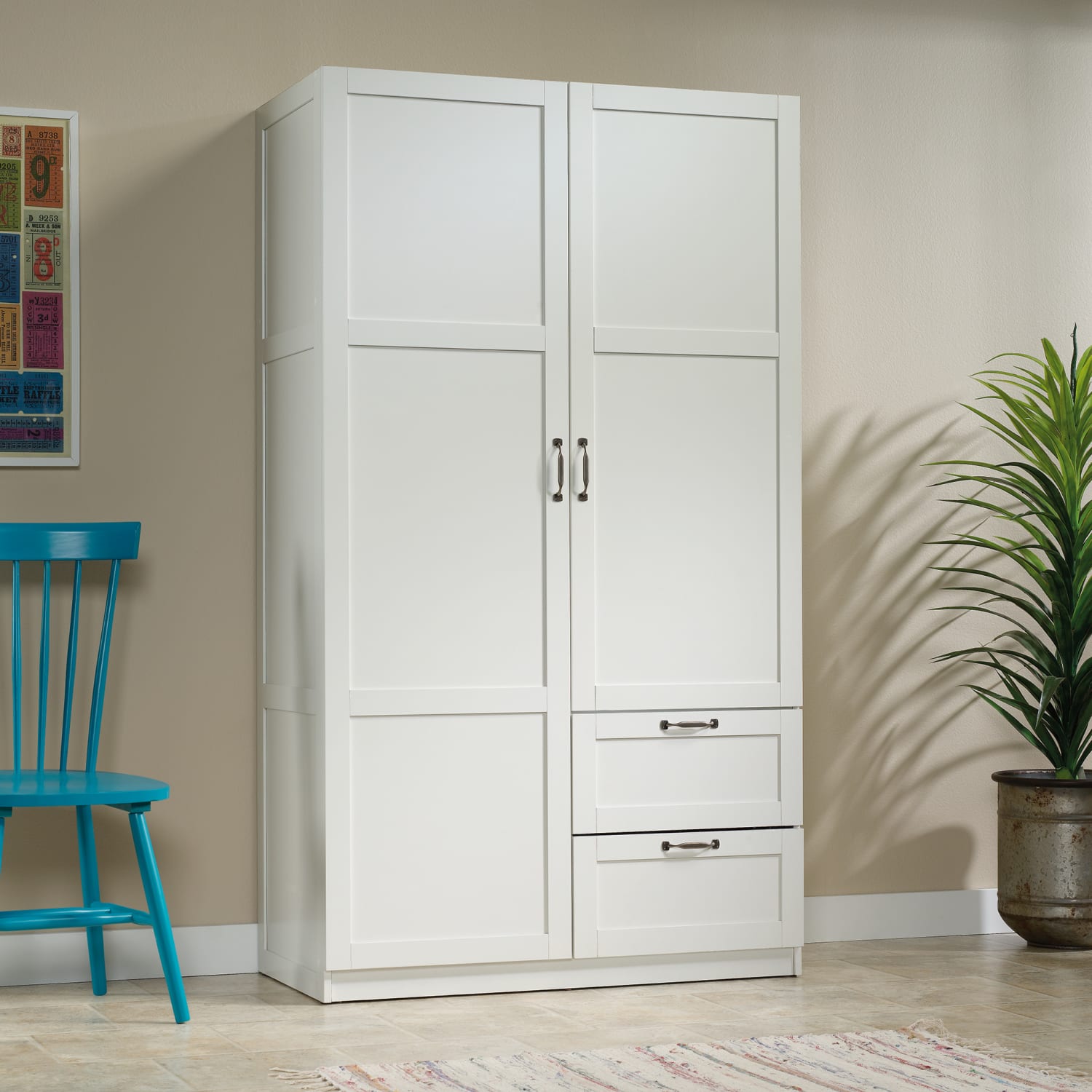 Sauder Select Storage Wardrobe Cabinet, 71-1/8inH x 40inW x 19-1/2inD, White - Image 3