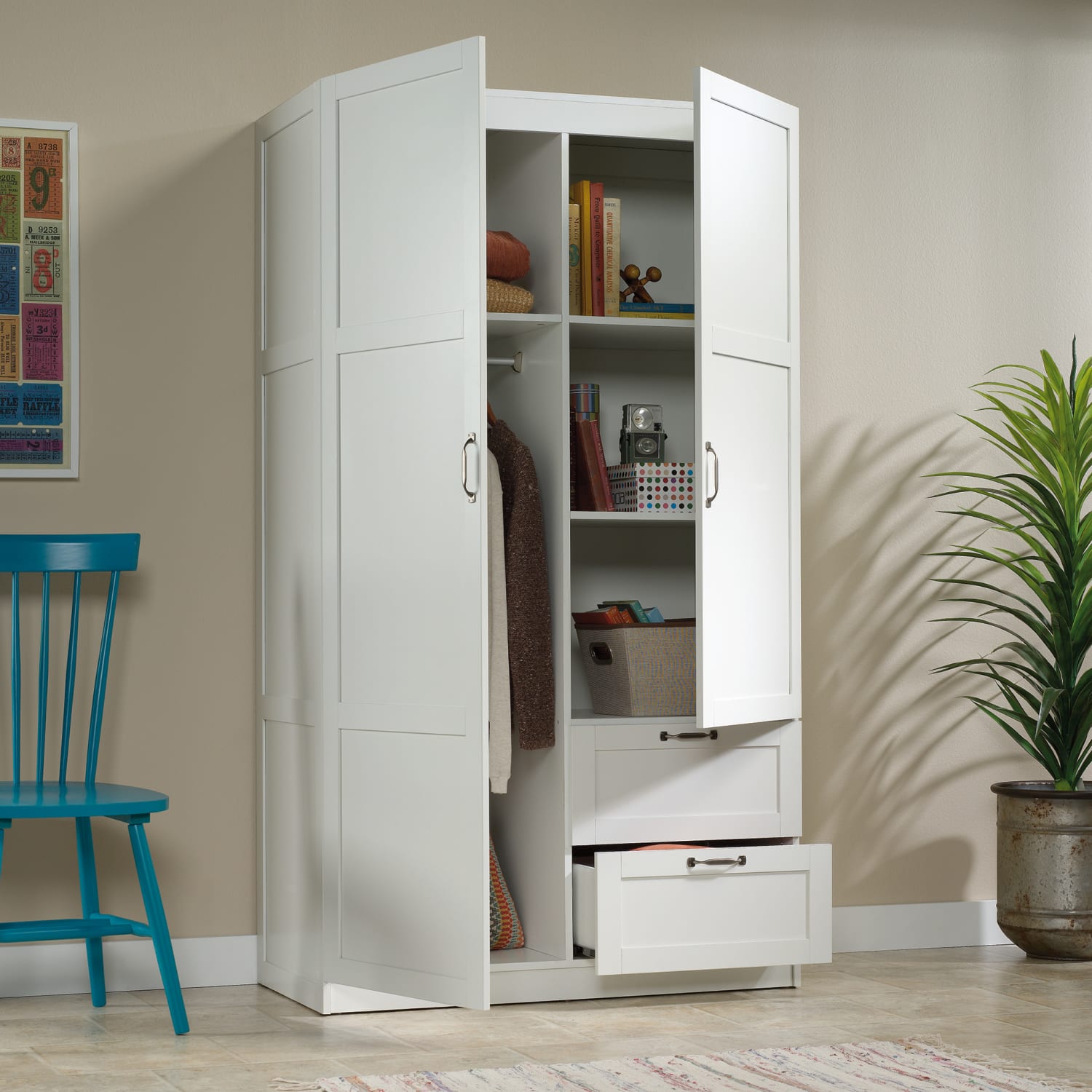 Sauder Select Storage Wardrobe Cabinet, 71-1/8inH x 40inW x 19-1/2inD, White - Image 4