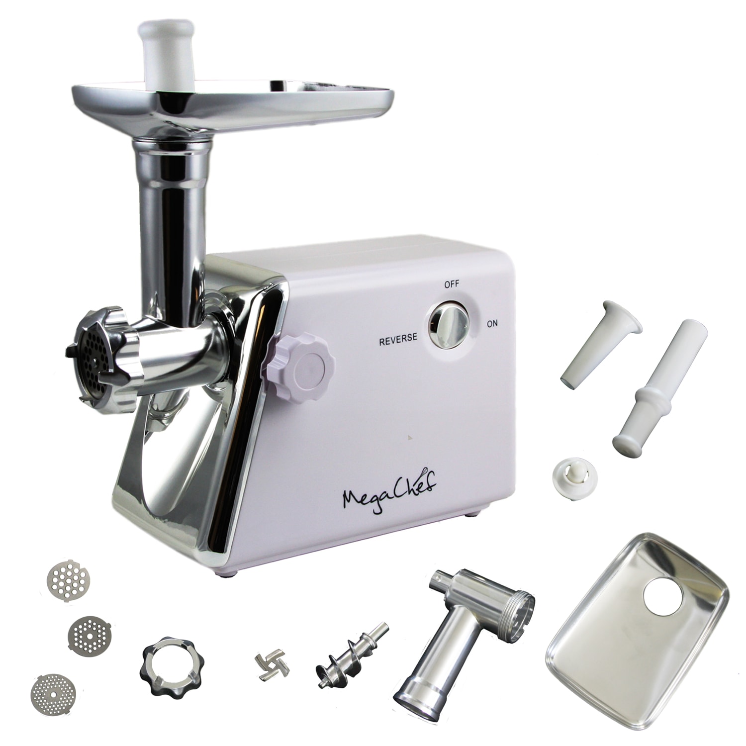 MegaChef 1200 W Ultra Powerful Automatic Meat Grinder, White - Image 6