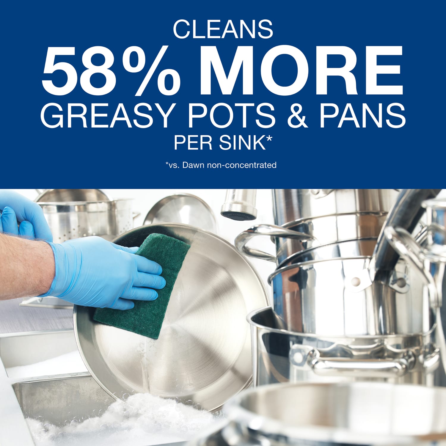 Dawn Manual Pot & Pan Detergent - 640 fl oz (20 quart) - Original Scent - Long Lasting - Translucent Blue - 1 Each - Image 5