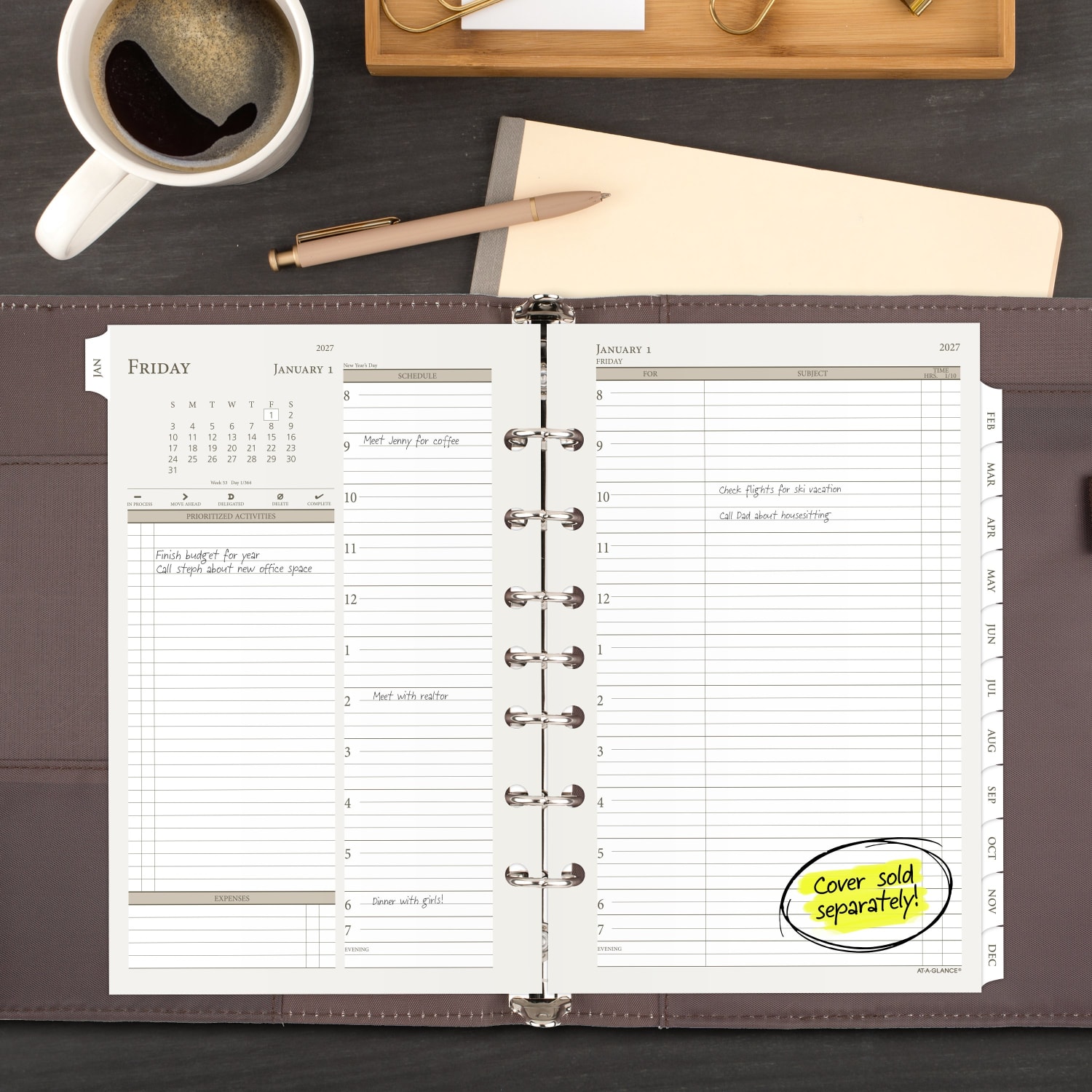AT-A-GLANCE 2027 Daily Planner Two Page Per Day Refill, Loose-Leaf, Desk Size, 5 1/2in x 8 1/2in, 481225A27 - Image 3