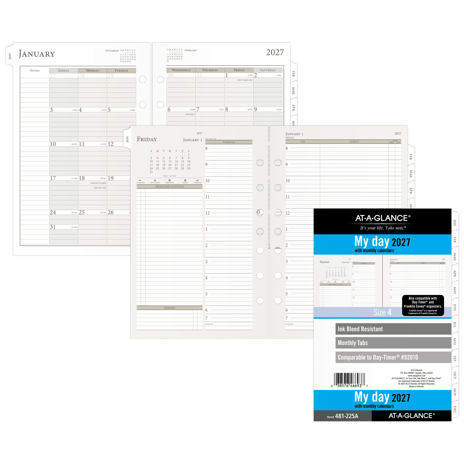 AT-A-GLANCE 2027 Daily Planner Two Page Per Day Refill, Loose-Leaf, Desk Size, 5 1/2in x 8 1/2in, 481225A27 - Image 6