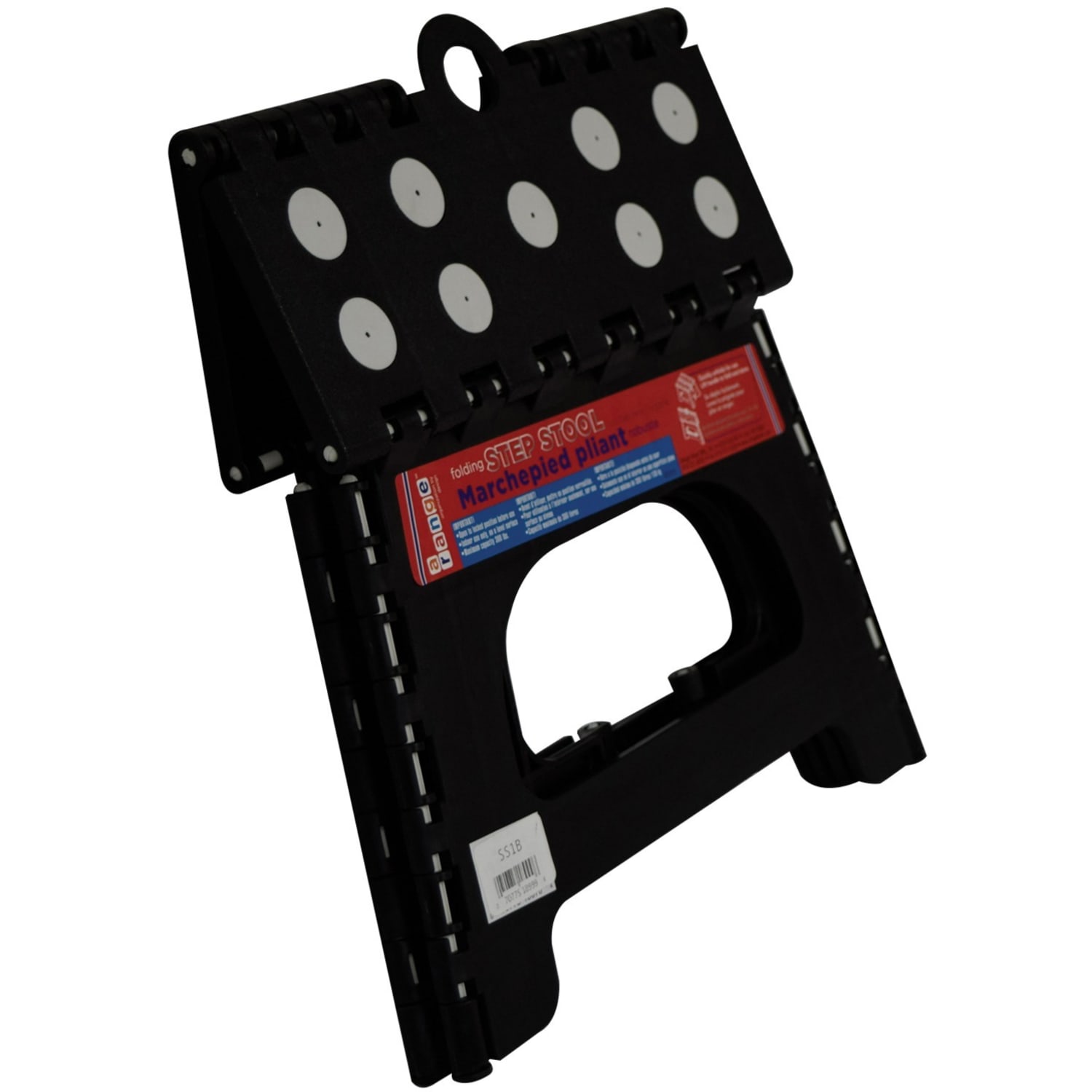 Range Kleen SS1B 1 Step Folding Black Step Stool - 1 Step - 300 lb Load Capacity - Black - Image 3