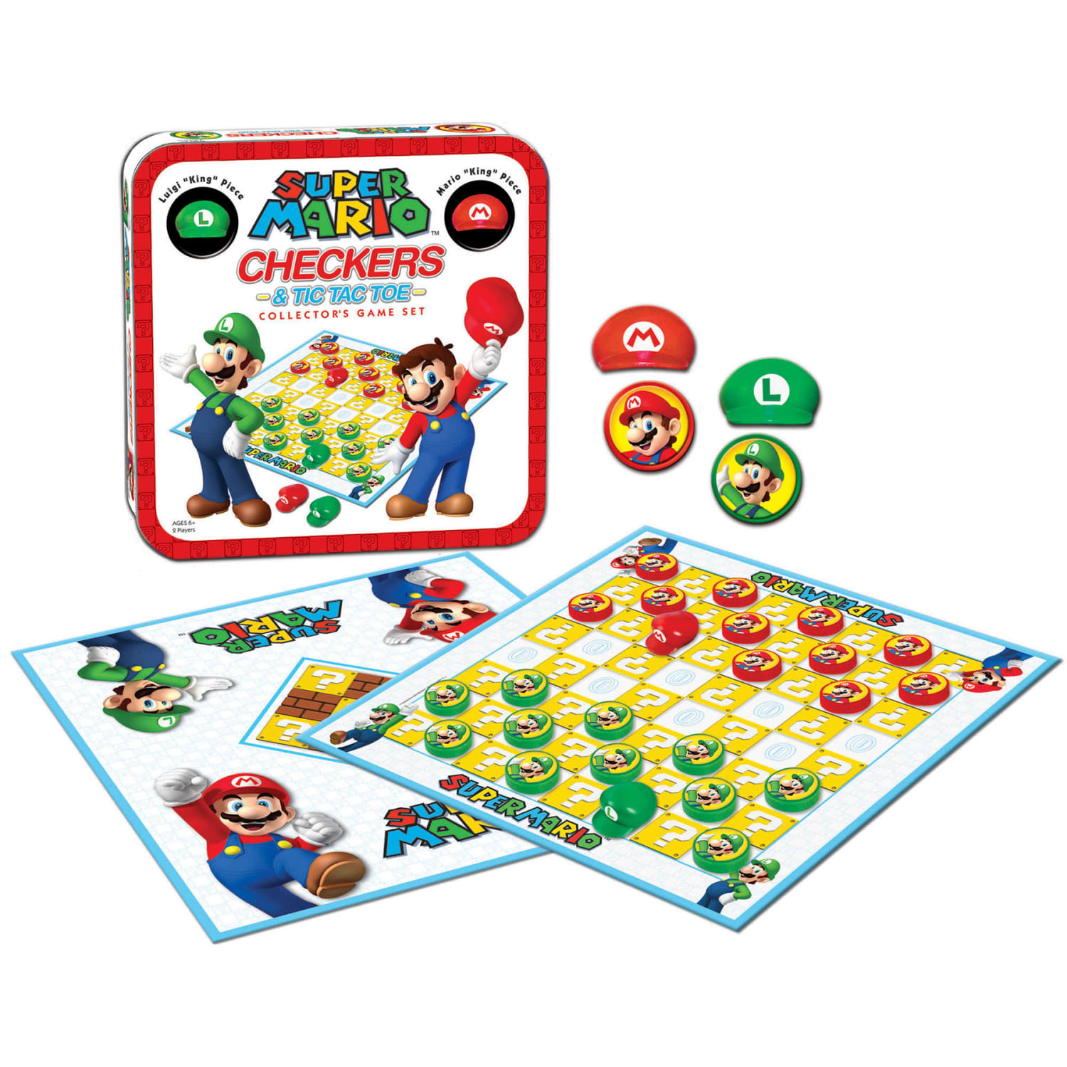 USAopoly Super Mario Checkers & Tic Tac Toe Collectors Game Set, Grades 3 To 12 - Image 3