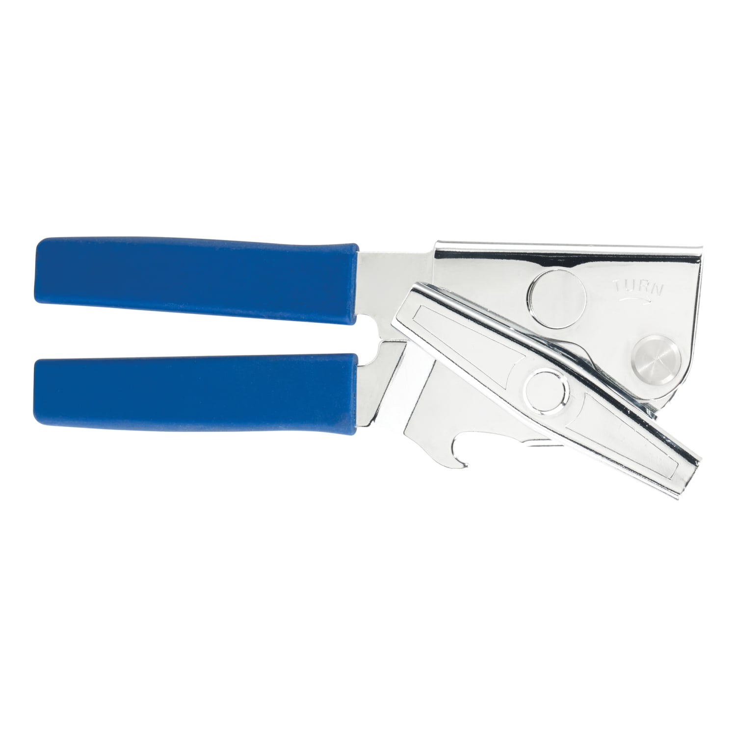 Winco Twist & Out Portable Can Opener, 7in, Silver/Blue