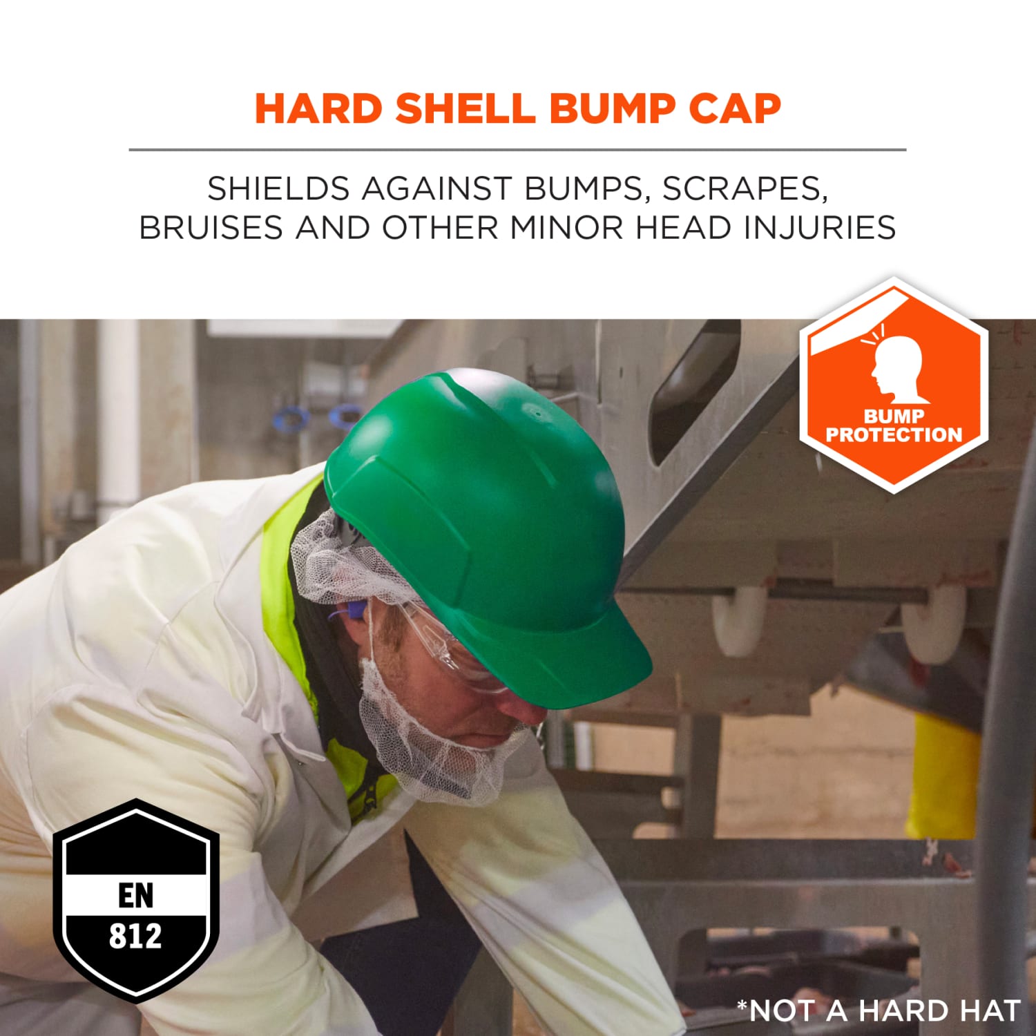 Ergodyne Ergondyne Skullerz 8952 Hard Shell Bump Cap, Green - Image 3