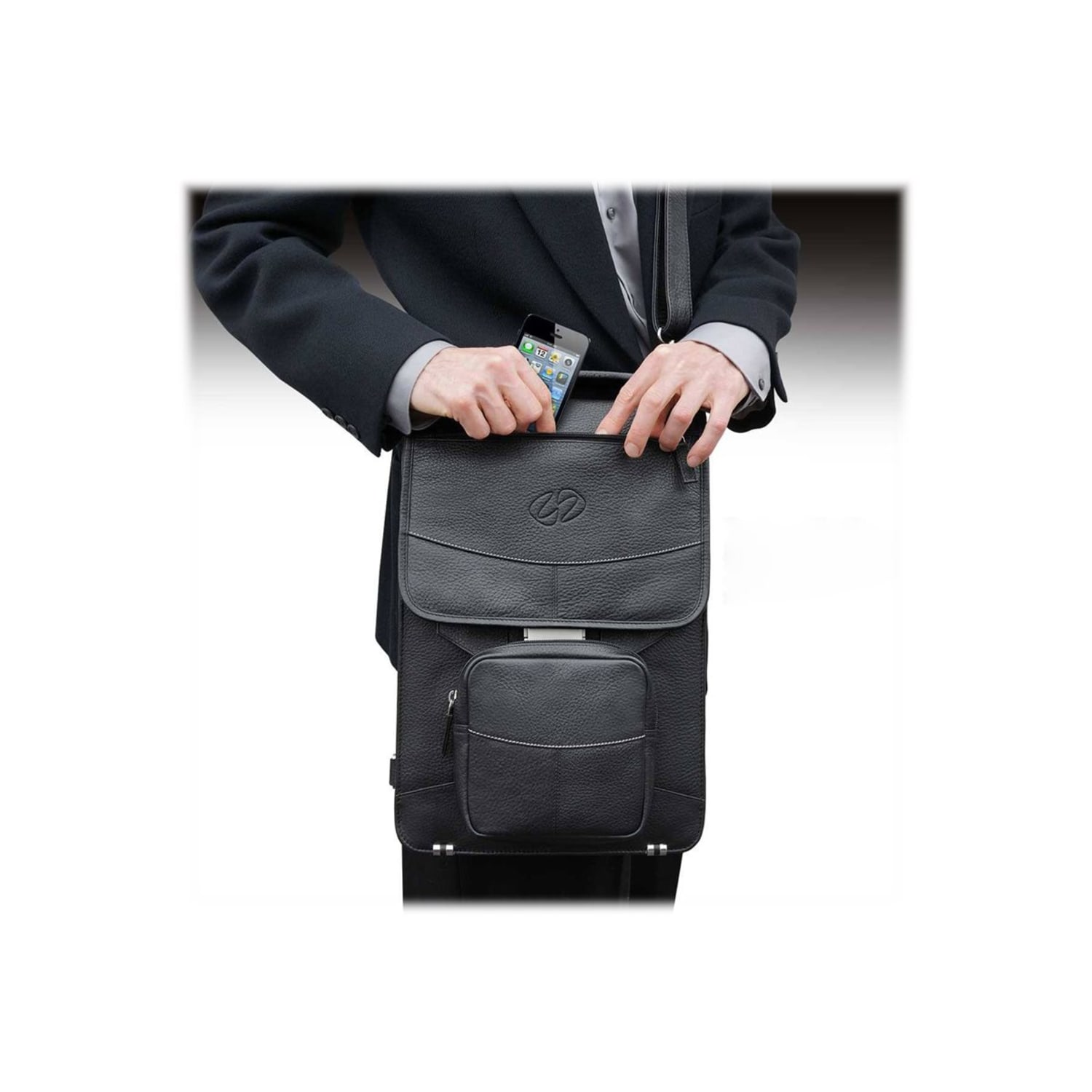 MacCase Premium Leather Briefcase - Notebook carrying case - 13in - 16in - black - Image 3