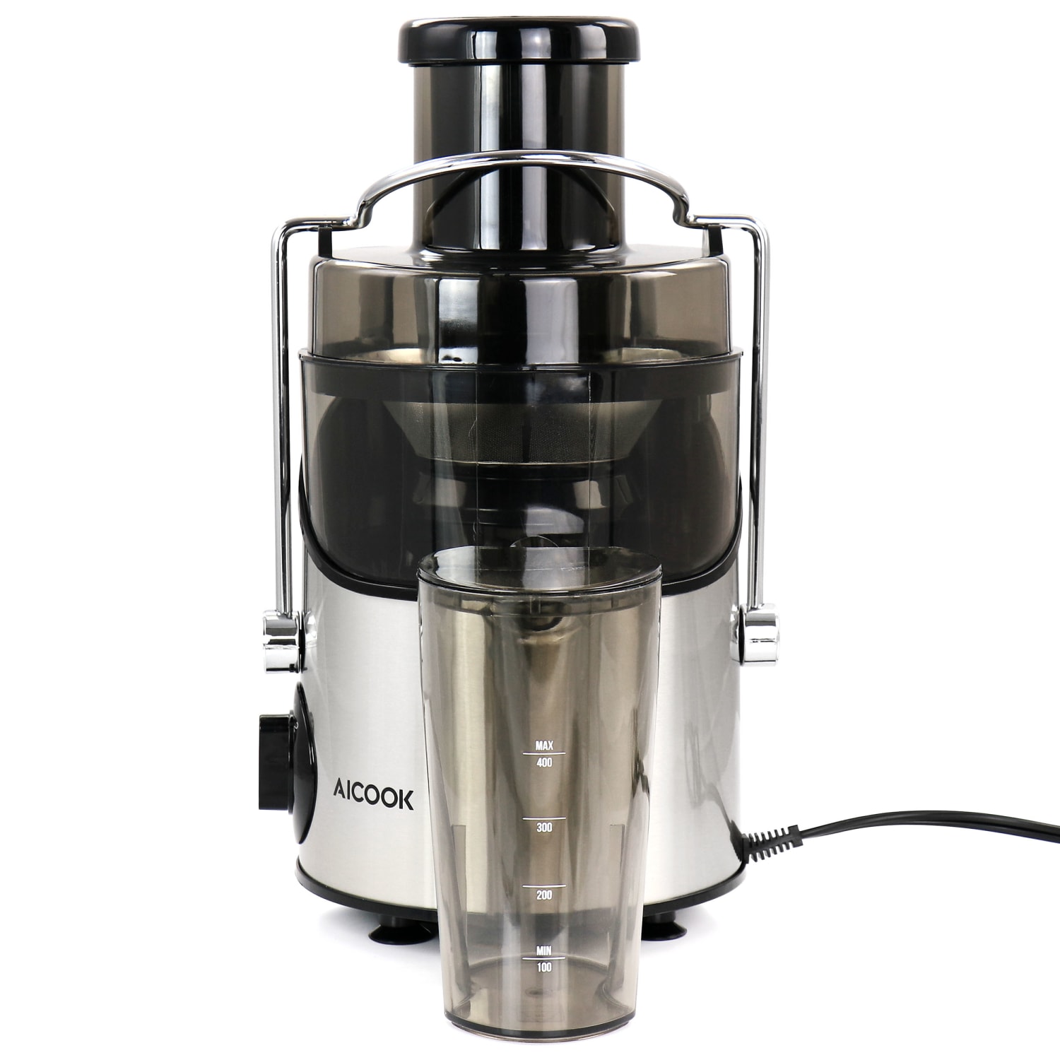 AICOOK Centrifugal Self-Cleaning Juicer, 13.6 Oz, Silver/Black - Image 4