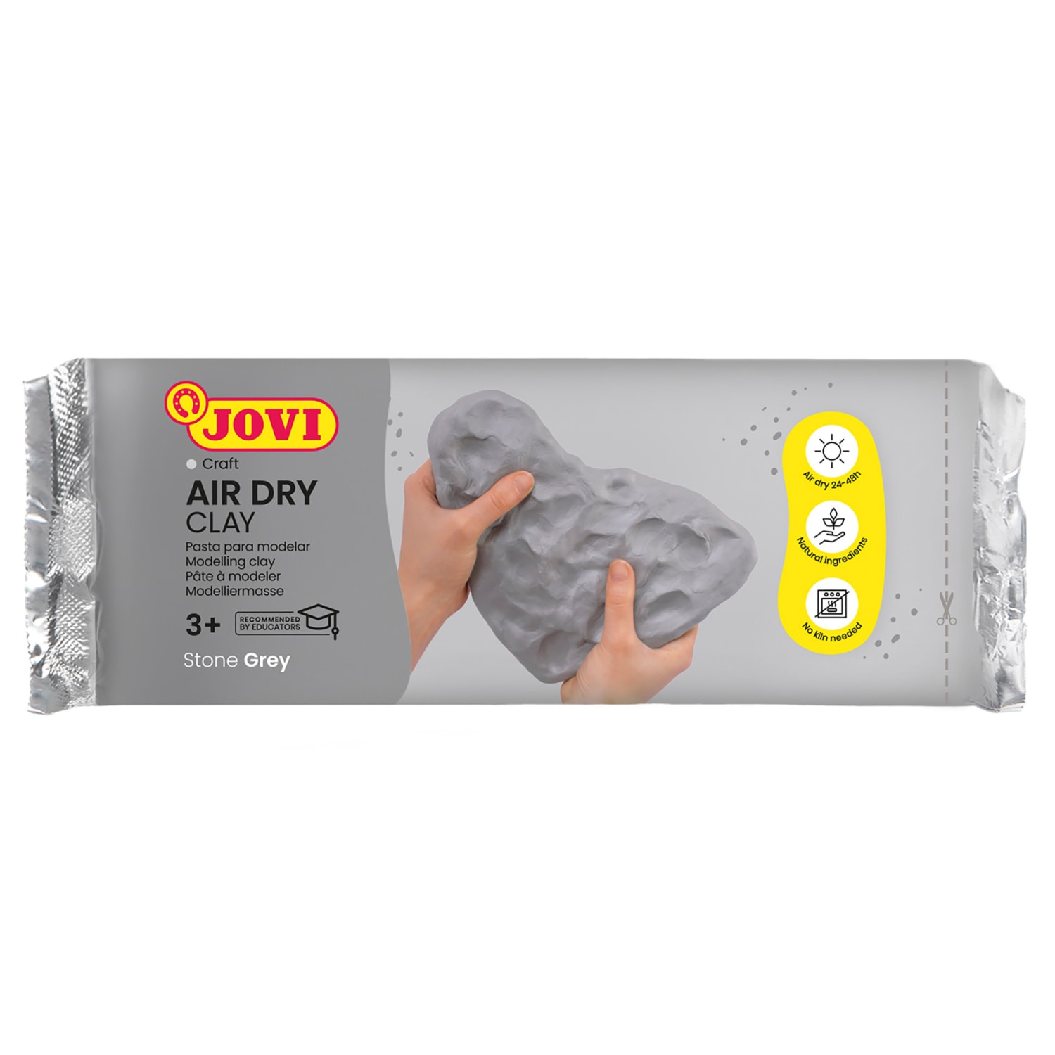 Jovi Air Dry Clay, Grey, 2.2lb Bar, Pack Of 2 - Image 3