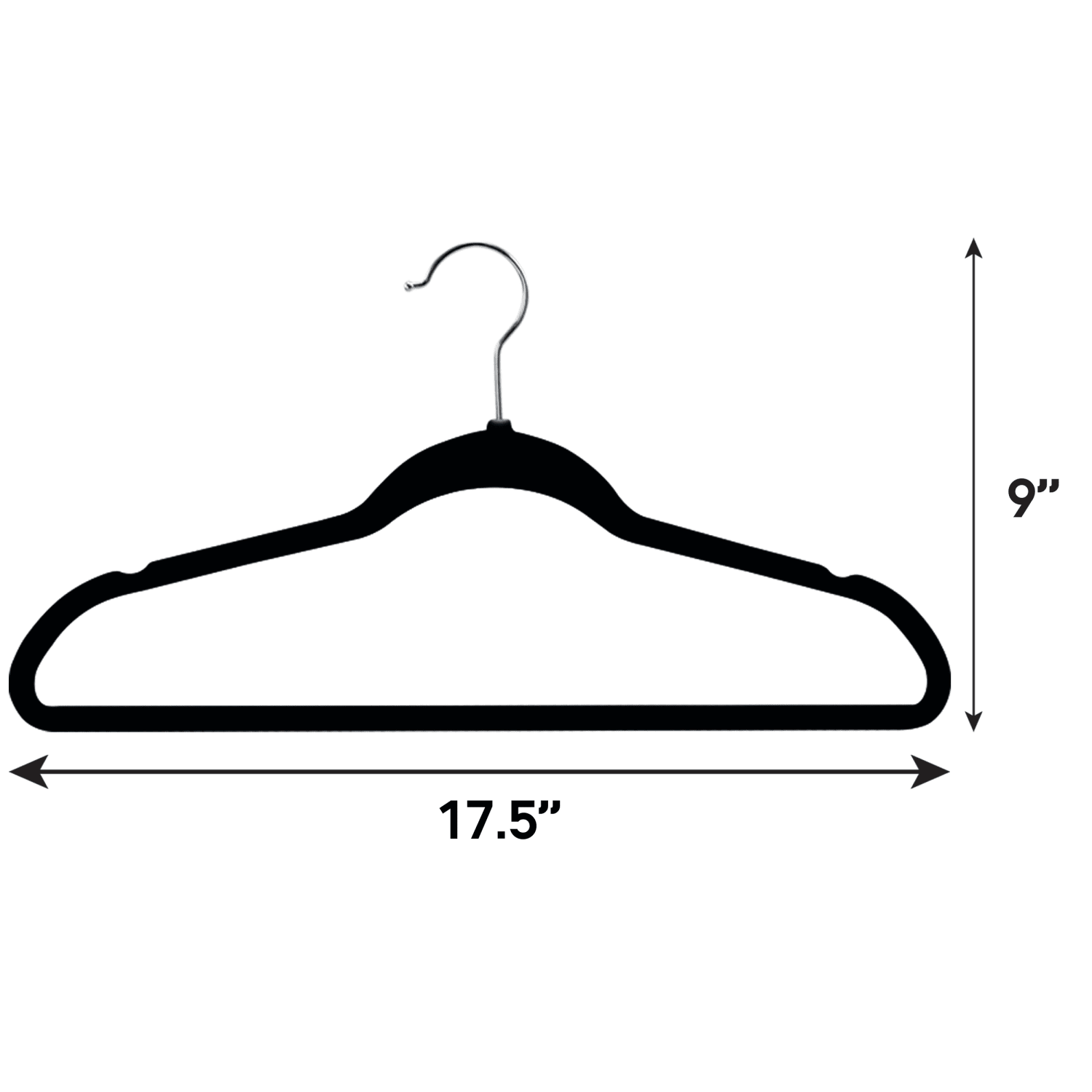 Elama Velvet Slim-Profile Heavy-Duty Hangers, Black, Pack Of 100 - Image 5