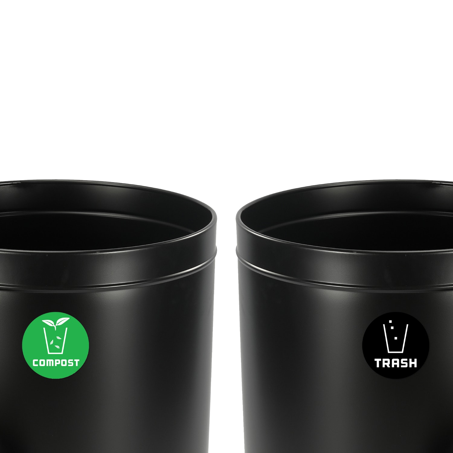 Alpine Industries Stainless Steel Compost And Trash Cans, 50 Gallon, Black, Set Of 2 Cans - Image 4