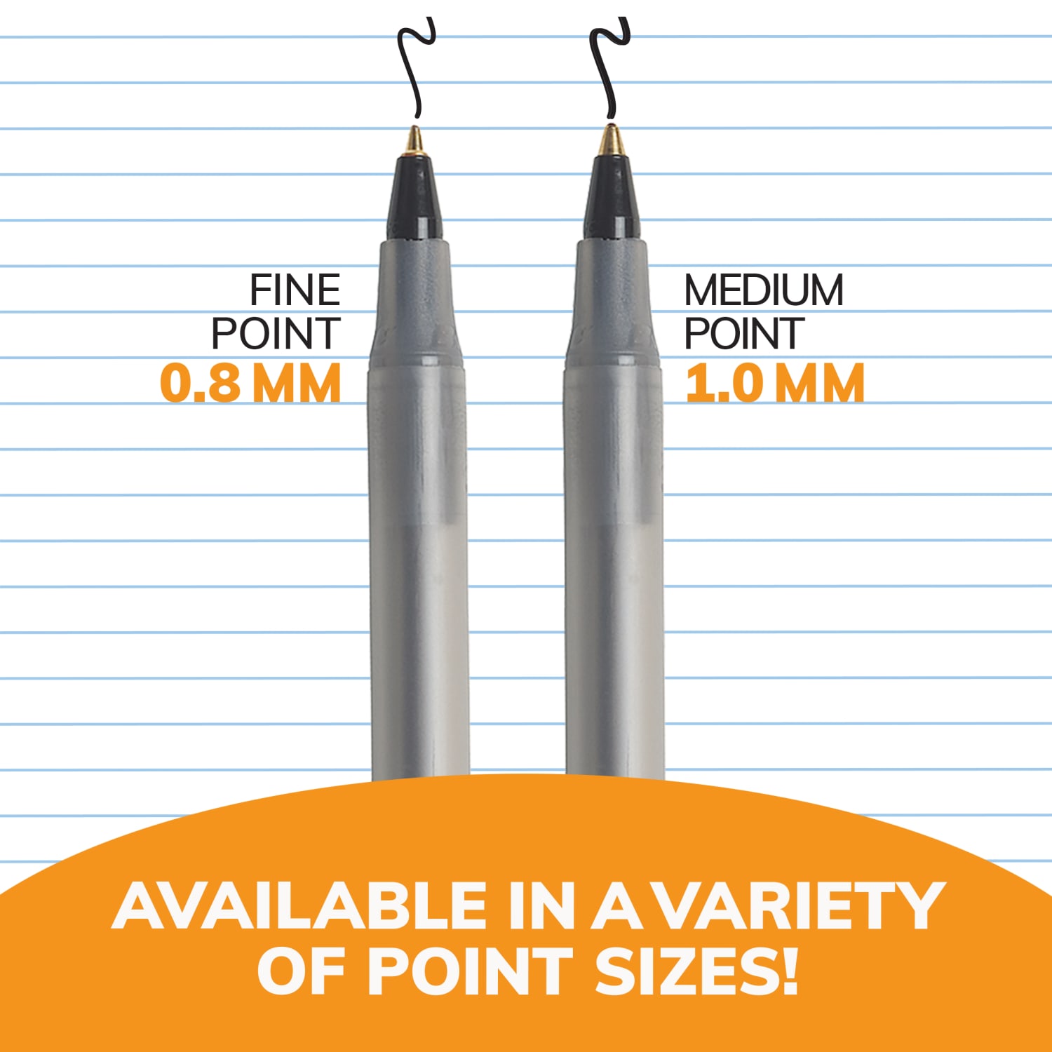 BIC Round Stic Xtra Life Ballpoint Pens, Medium Point, 1.0 mm, Translucent Black Barrels, Black Ink, Pack Of 10 Pens - Image 6