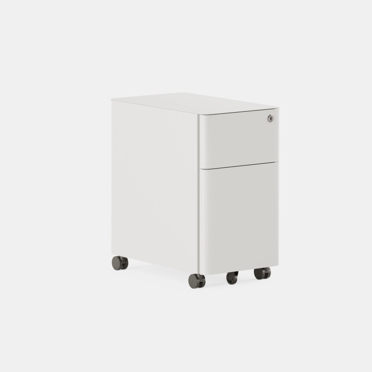 Branch Furniture Small 20inD Vertical 2-Drawer Mobile Filing Cabinet, White - Image 3