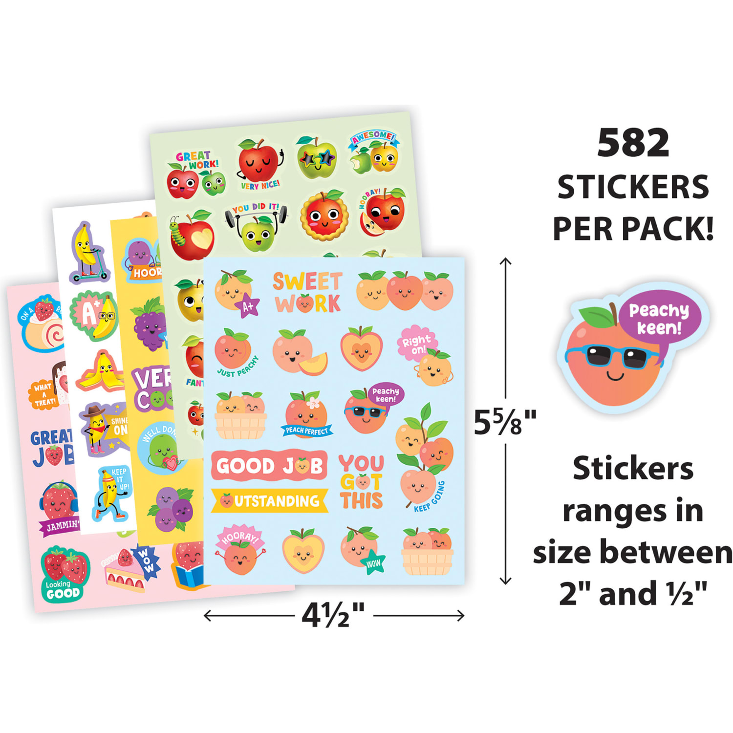 Teacher Created Resources Smelly Stickers, Fruit Pop, 582 Stickers - Image 4