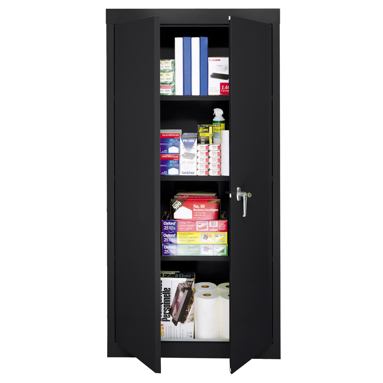 Sandusky Value Series 30inW Light Duty Storage Cabinet, 30in x 18in x 72in,  Black - Image 5