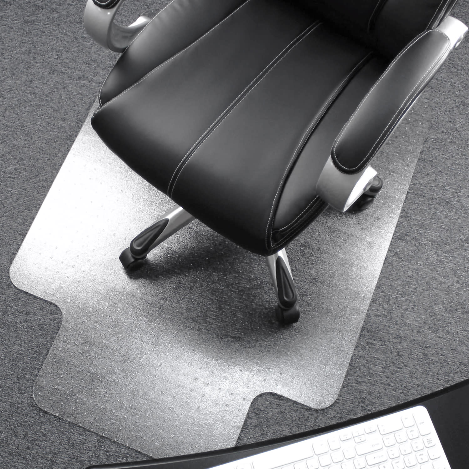 Floortex Ultimat Polycarbonate Lipped Chair Mat For Carpets Over 1/2in Thick, 48in x 60in, Clear - Image 3