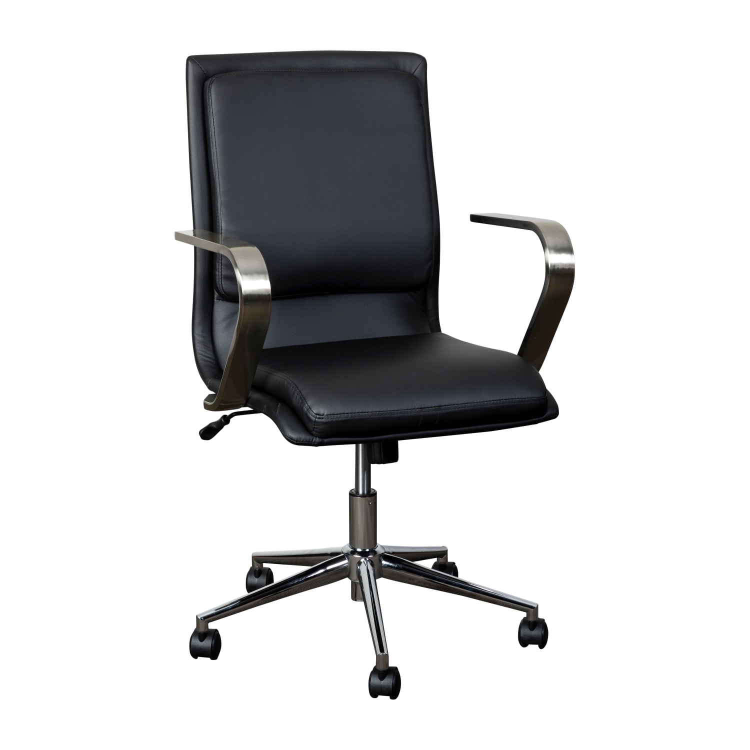 Flash Furniture James Faux Leather Mid Back Designer Executive Upholstered Office Chair BlackChrome PopularChairscom