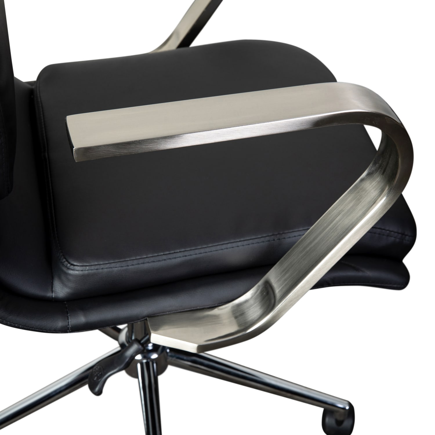 Flash Furniture James Faux Leather Mid-Back Designer Executive Upholstered Office Chair, Black/Chrome - Image 10