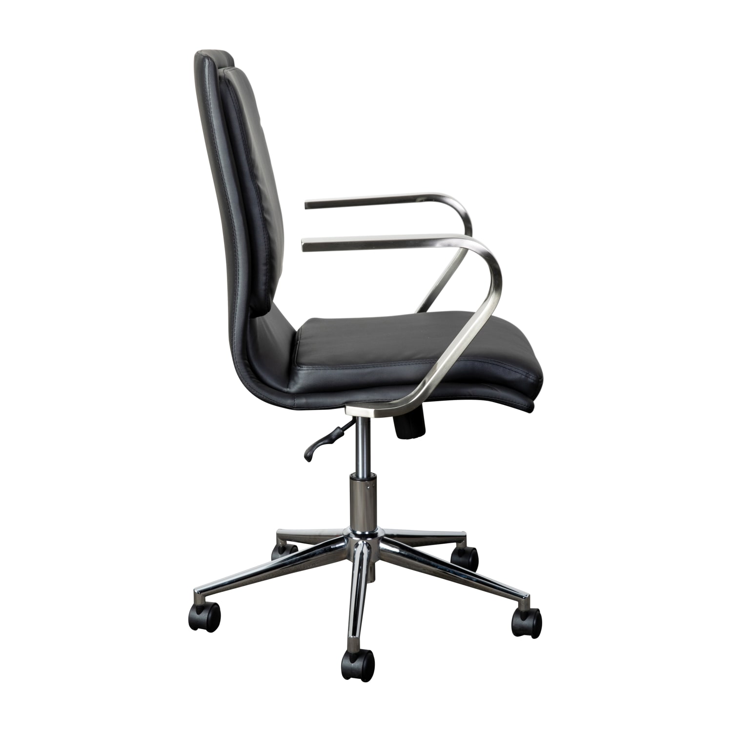 Flash Furniture James Faux Leather Mid-Back Designer Executive Upholstered Office Chair, Black/Chrome - Image 11