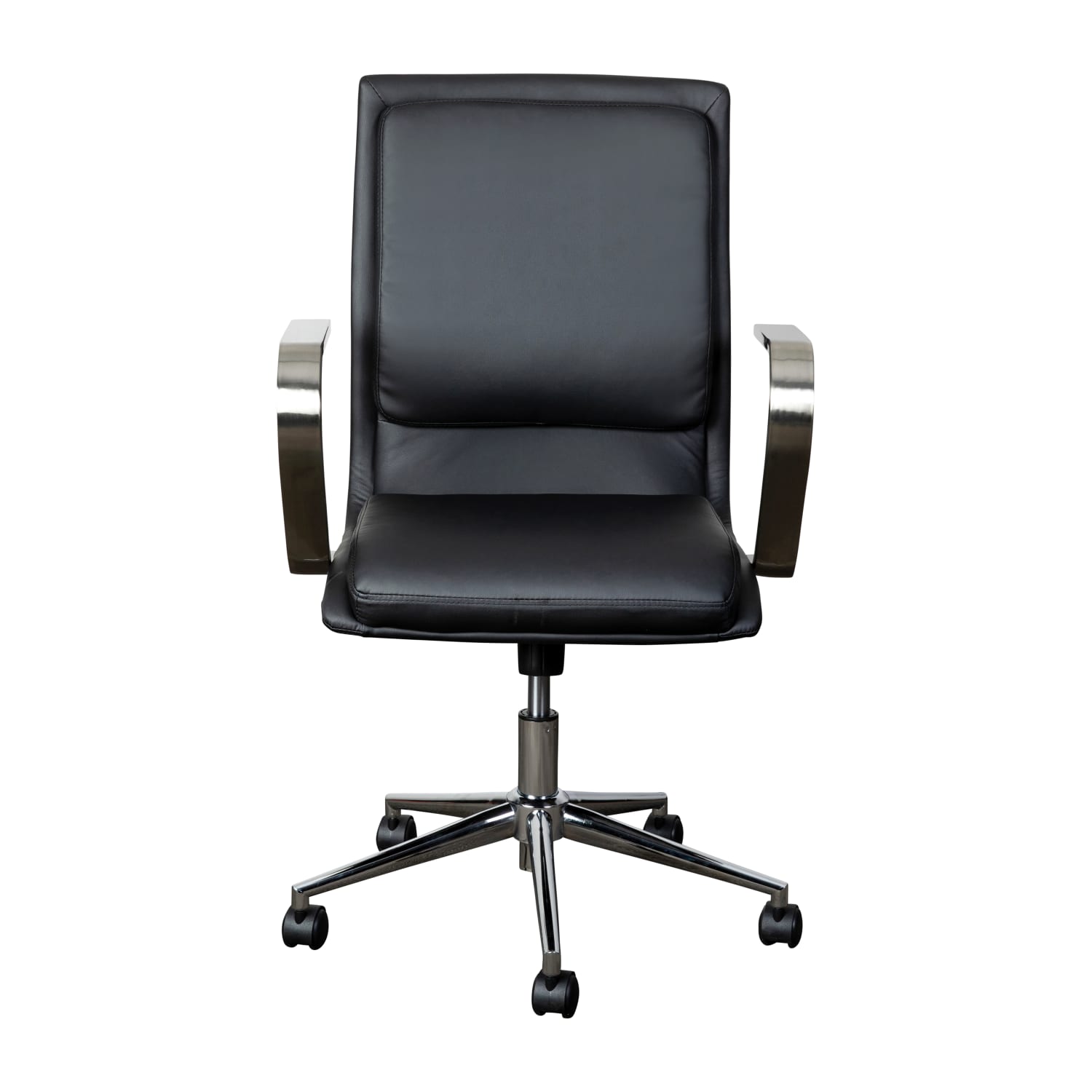 Flash Furniture James Faux Leather Mid-Back Designer Executive Upholstered Office Chair, Black/Chrome - Image 12