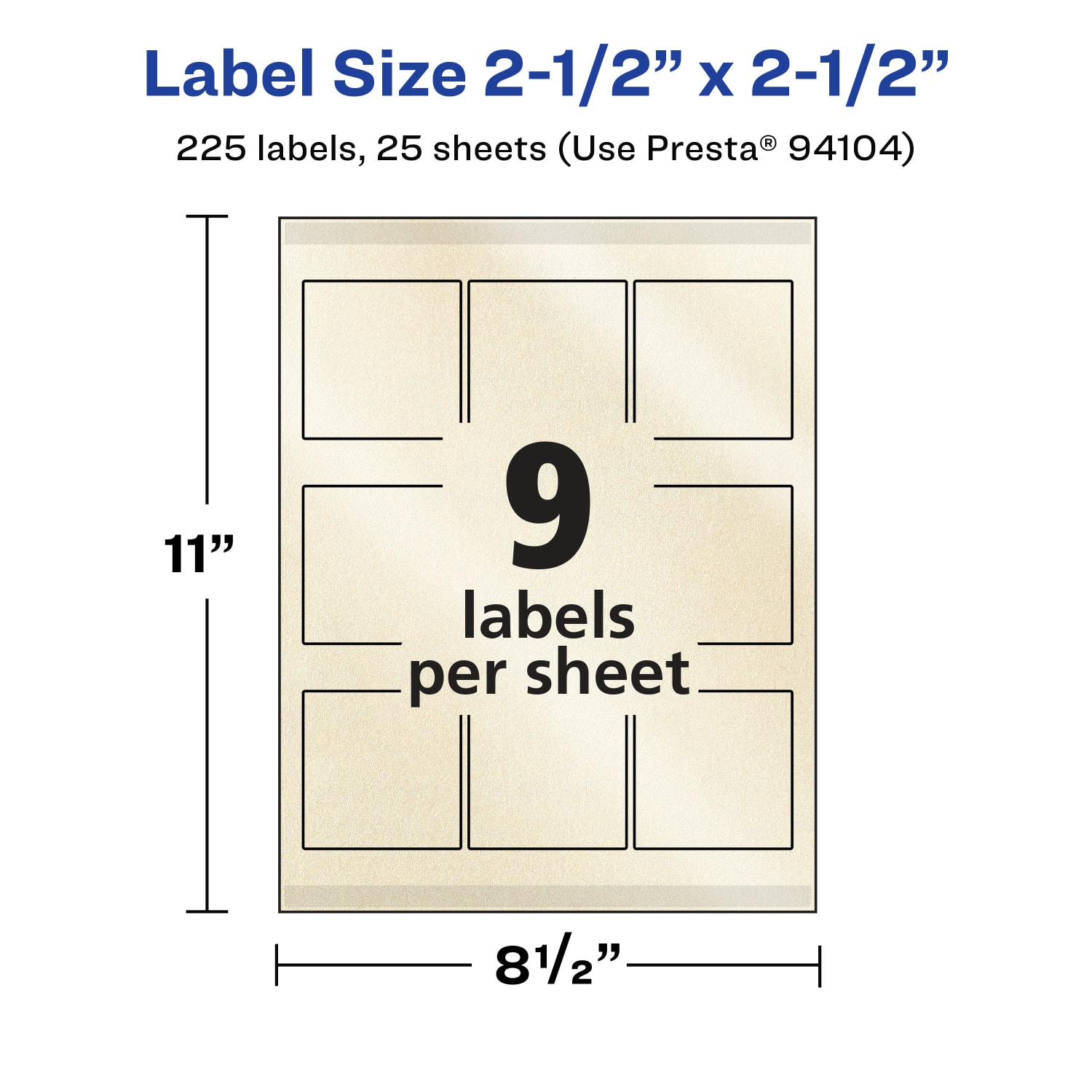 Avery Pearlized Permanent Labels With Sure Feed, 94104-PIP25, Square, 2-1/2in x 2-1/2in, Ivory, Pack Of 225 Labels - Image 6
