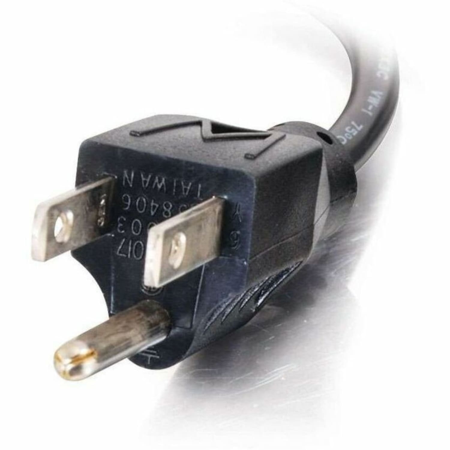 C2G Universal Power Cord - Right Angle - 18 AWG - NEMA 5-15P to IEC320C13R - 6ft 18 AWG Universal Right Angle Power Cord (NEMA 5-15P to IEC320C13R) (TAA Compliant) - Image 3