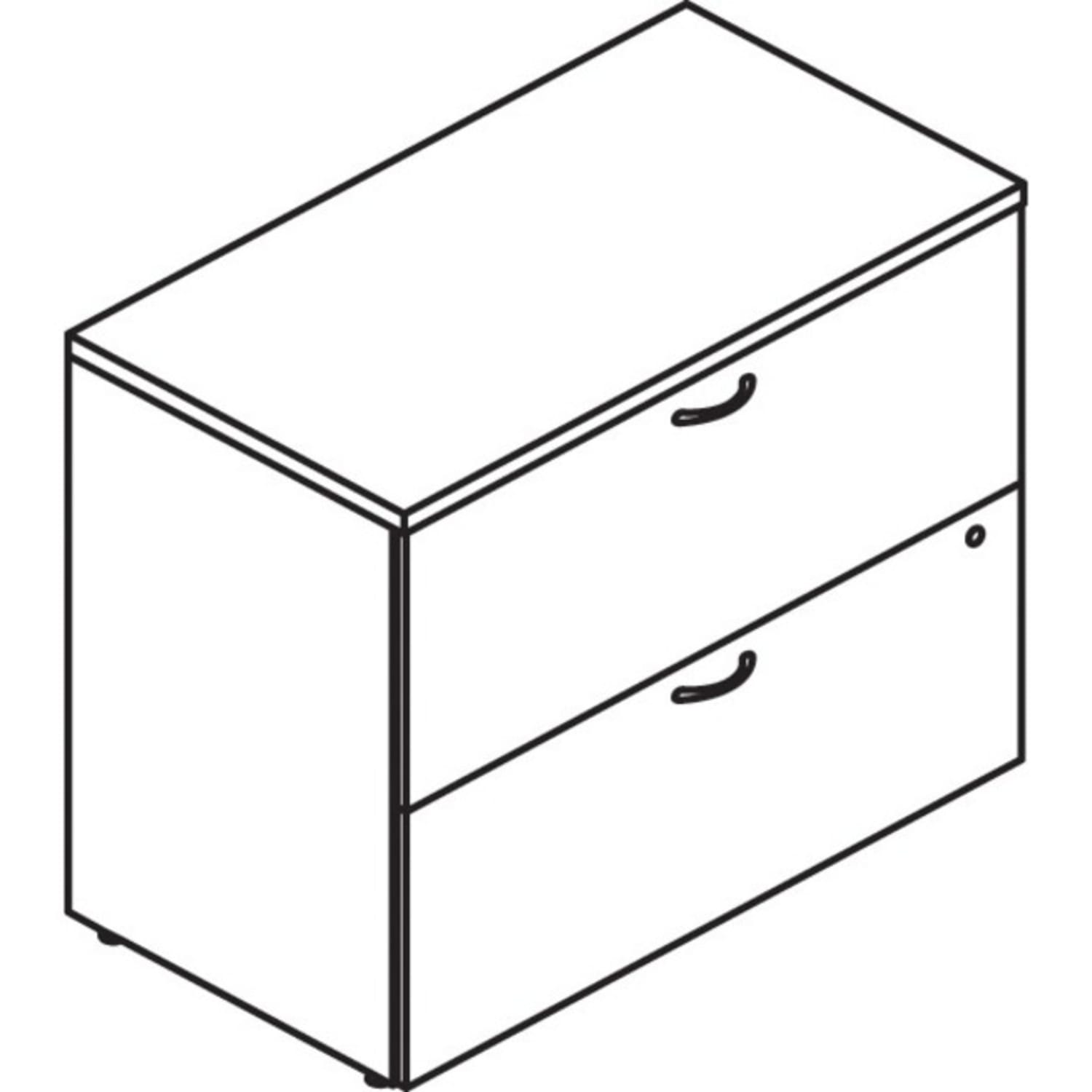 HON MOD Desk 36inW x 20inD Lateral 2-Drawer File Cabinet With Removable Top, Slate Teak - Image 5