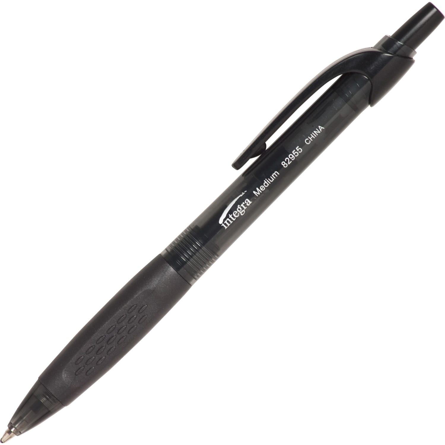 Integra Easy Click Retractable Ballpoint Pen - Medium Pen Point - Retractable - Black - Black Barrel - 1 Dozen - Image 3