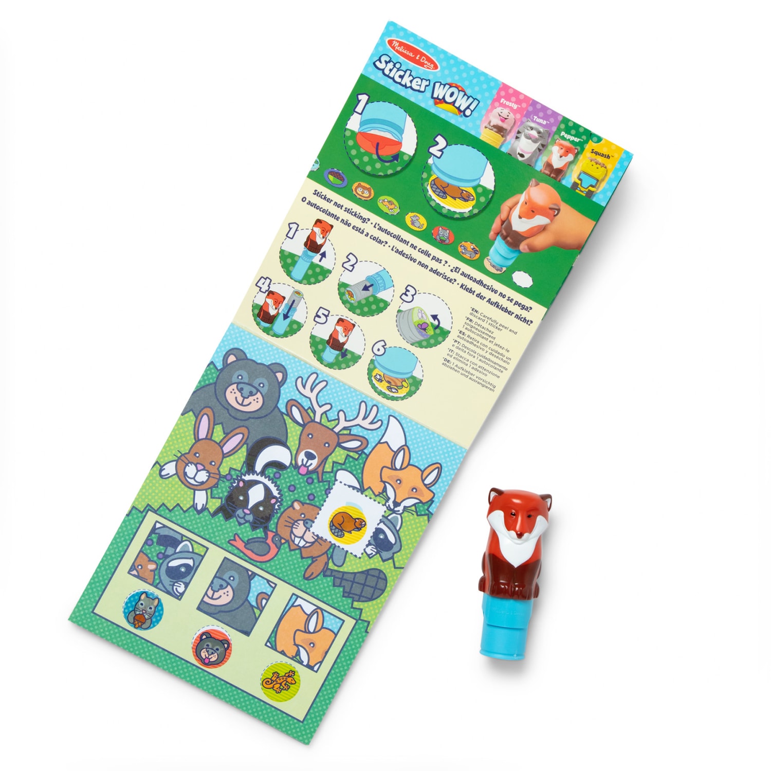 Melissa & Doug Sticker WOW! Activity Pad & Sticker Stamper, Fox, 300 Stickers Per Set, 2 Sets - Image 6