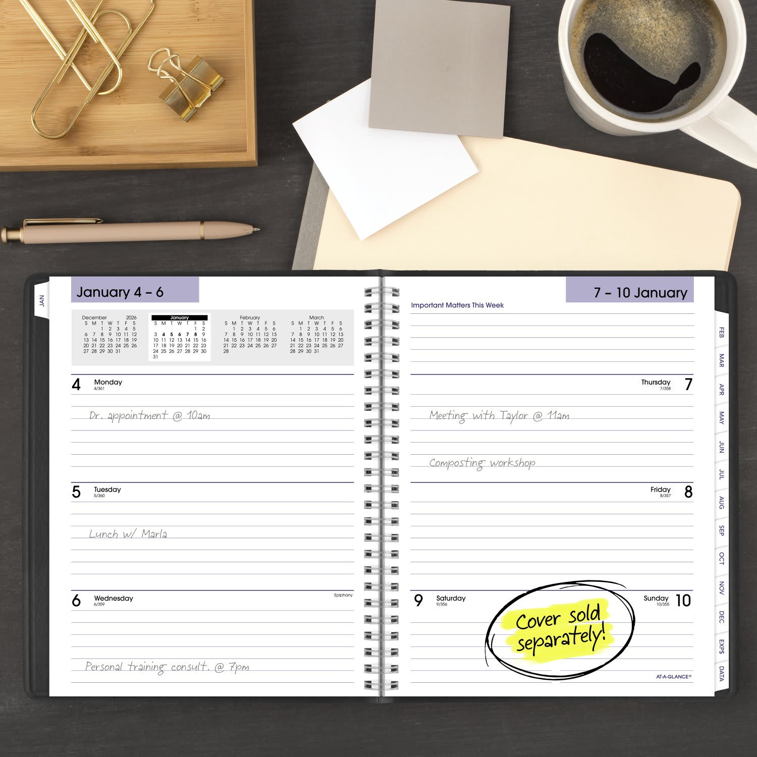 AT-A-GLANCE DayMinder Executive 2027 Weekly Monthly Refill for G545, Medium, 7in x 8 3/4in - Image 3