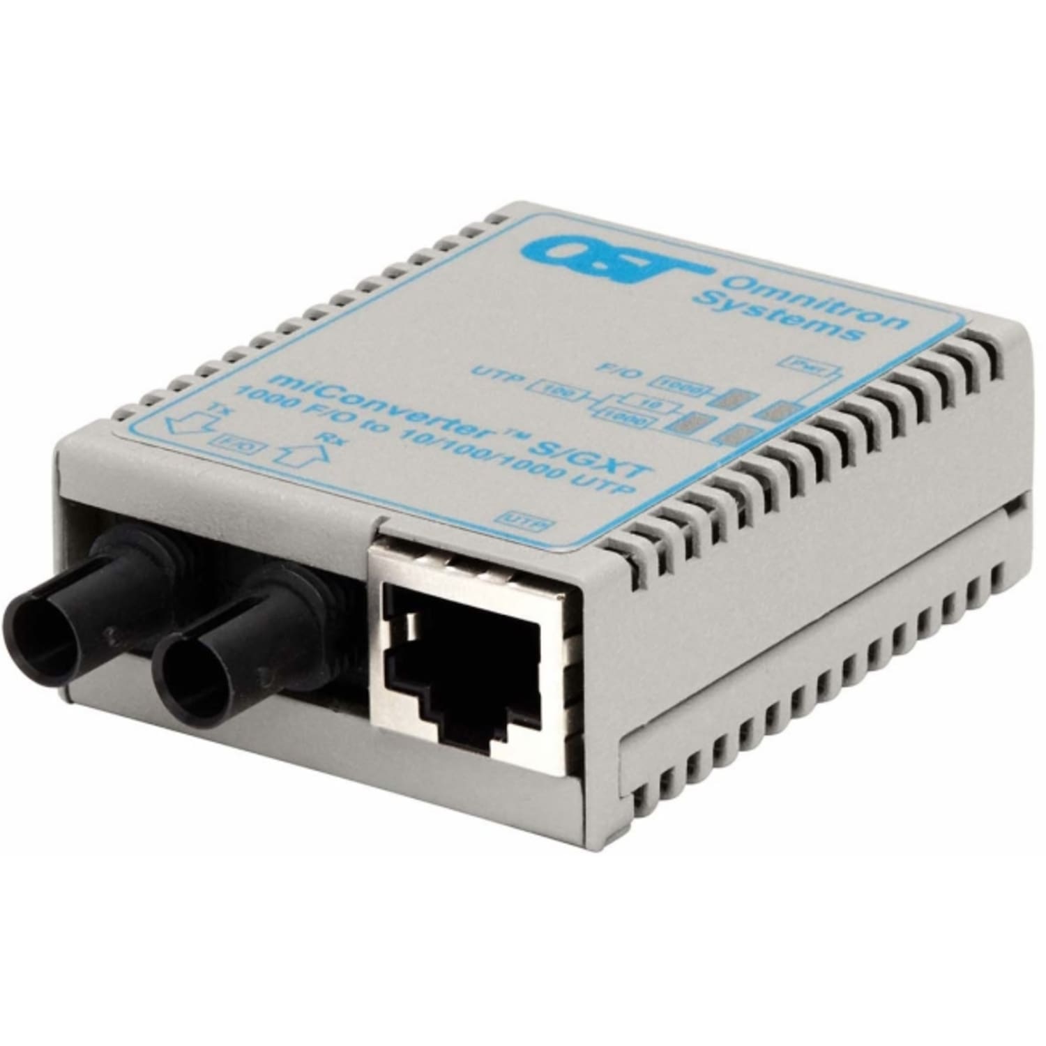 Omnitron miConverter/S 10/100/1000 Gigabit Ethernet Fiber Media Converter RJ45 ST Single-Mode 12km - 1 x 10/100/1000BASE-T; 1 x 1000BASE-LX; USB Powered; Lifetime Warranty - Image 3