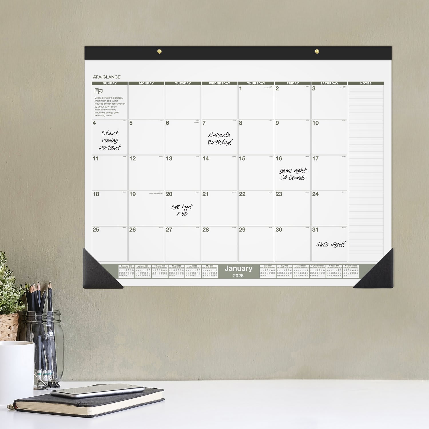 AT-A-GLANCE 2026 Recycled Monthly Desk Pad Calendar, Standard, 22in x 17in - Image 5