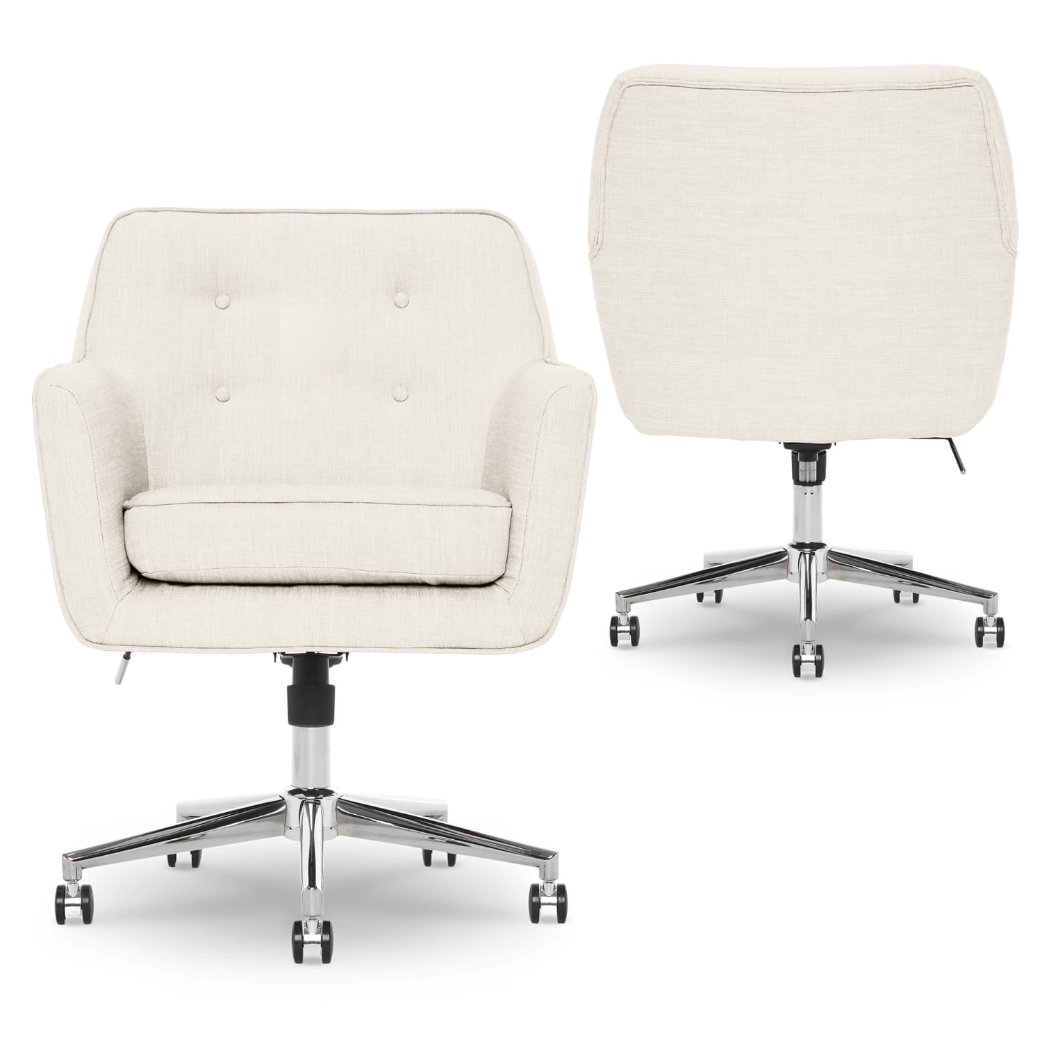 Serta® Ashland MidBack Office Chair IvoryChrome PopularChairscom Serta® Ashland Mid Back Office Chair IvoryChrome PopularChairscom