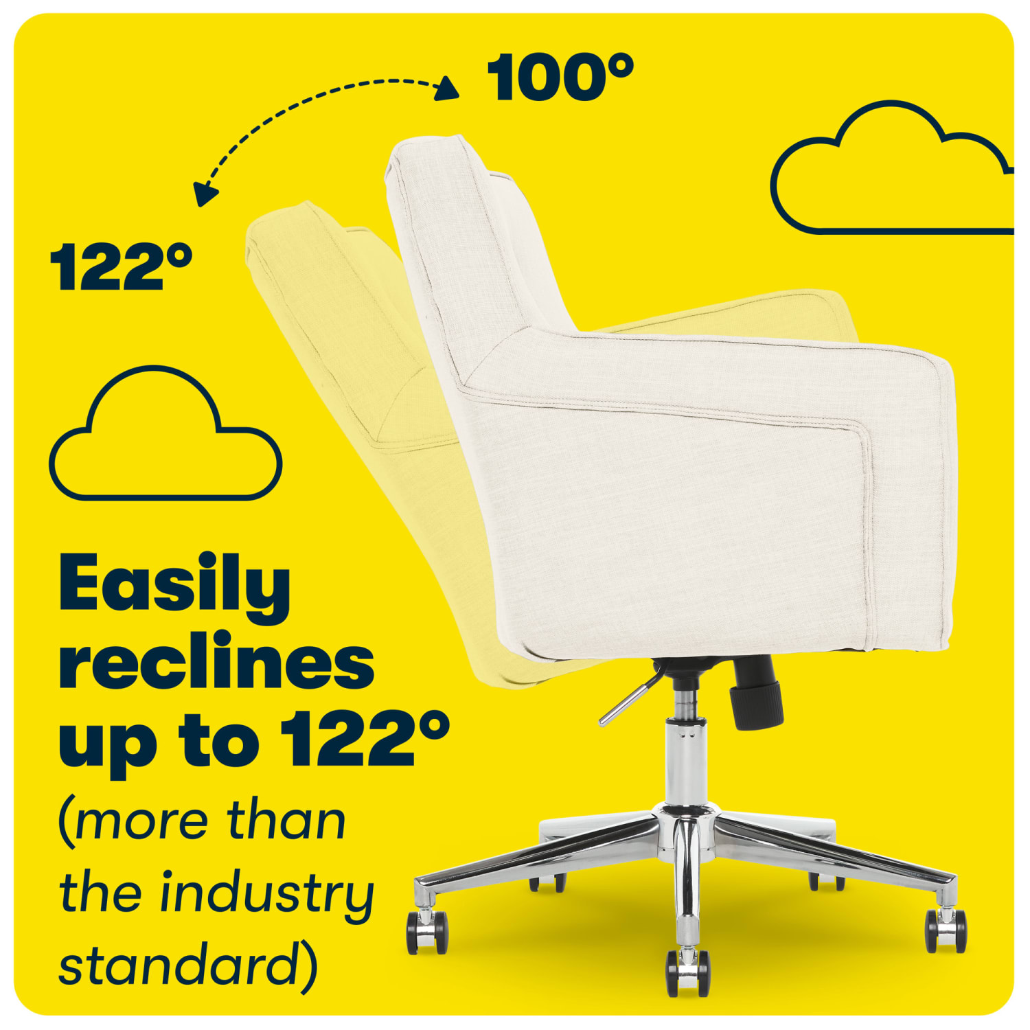 Serta® Ashland MidBack Office Chair IvoryChrome PopularChairscom Serta® Ashland Mid Back Office Chair IvoryChrome PopularChairscom