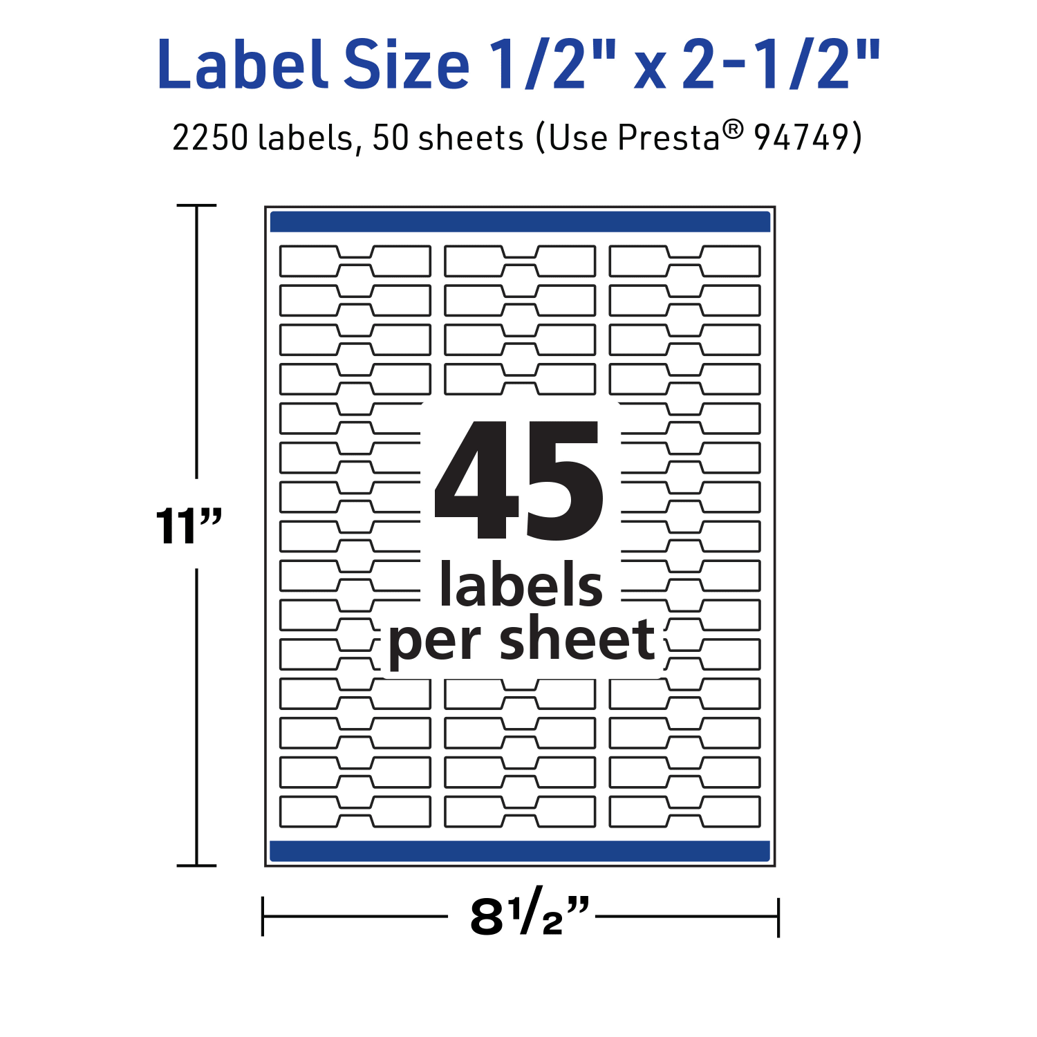Avery TrueBlock Labels With Sure Feed, 94749-TWMP50, Barbell, 1/2in x 2-1/2in, Matte White, Pack Of 2250 - Image 6