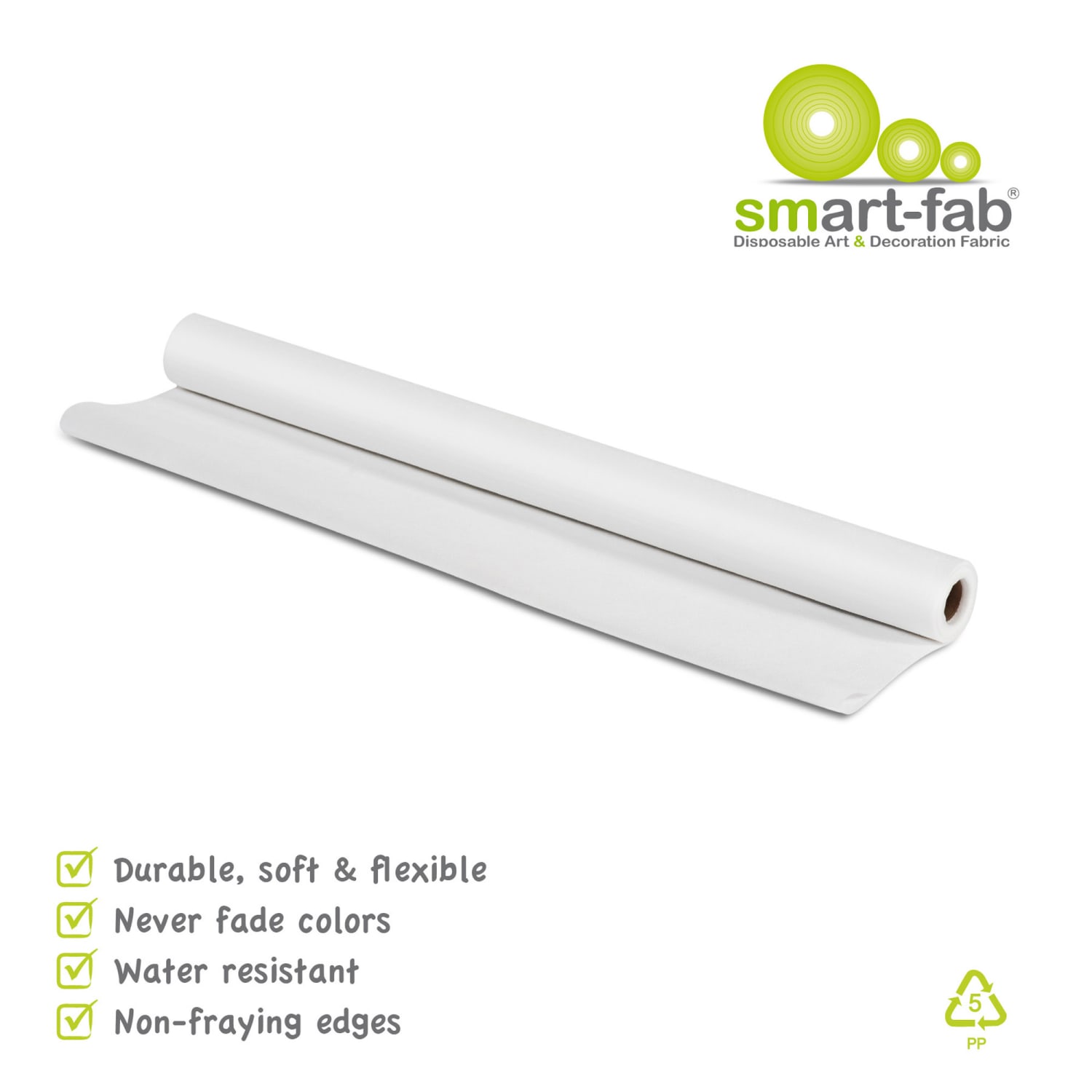 Smart-Fab Art & Decoration Fabric Rolls, 24in x 18ft, White, Pack Of 3 Rolls - Image 5