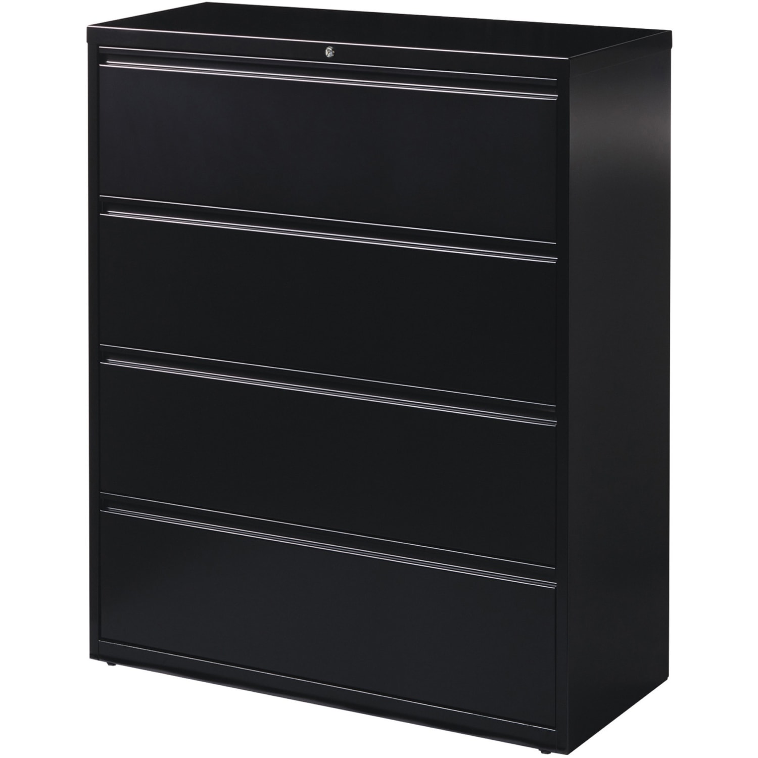 Lorell Fortress 42inW x 18-5/8inD Lateral 4-Drawer File Cabinet, Black - Image 3