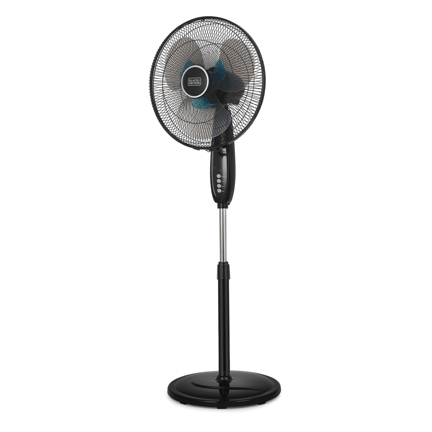 Black+Decker BFSD116B 16-Inch Dual-Blade Stand Fan - 2 Blades - 16in Diameter - 3 Speed - 90 deg. Oscillation, Air Circulation, Timer, Adjustable Height, Tilt Angle, Round Base - Image 5