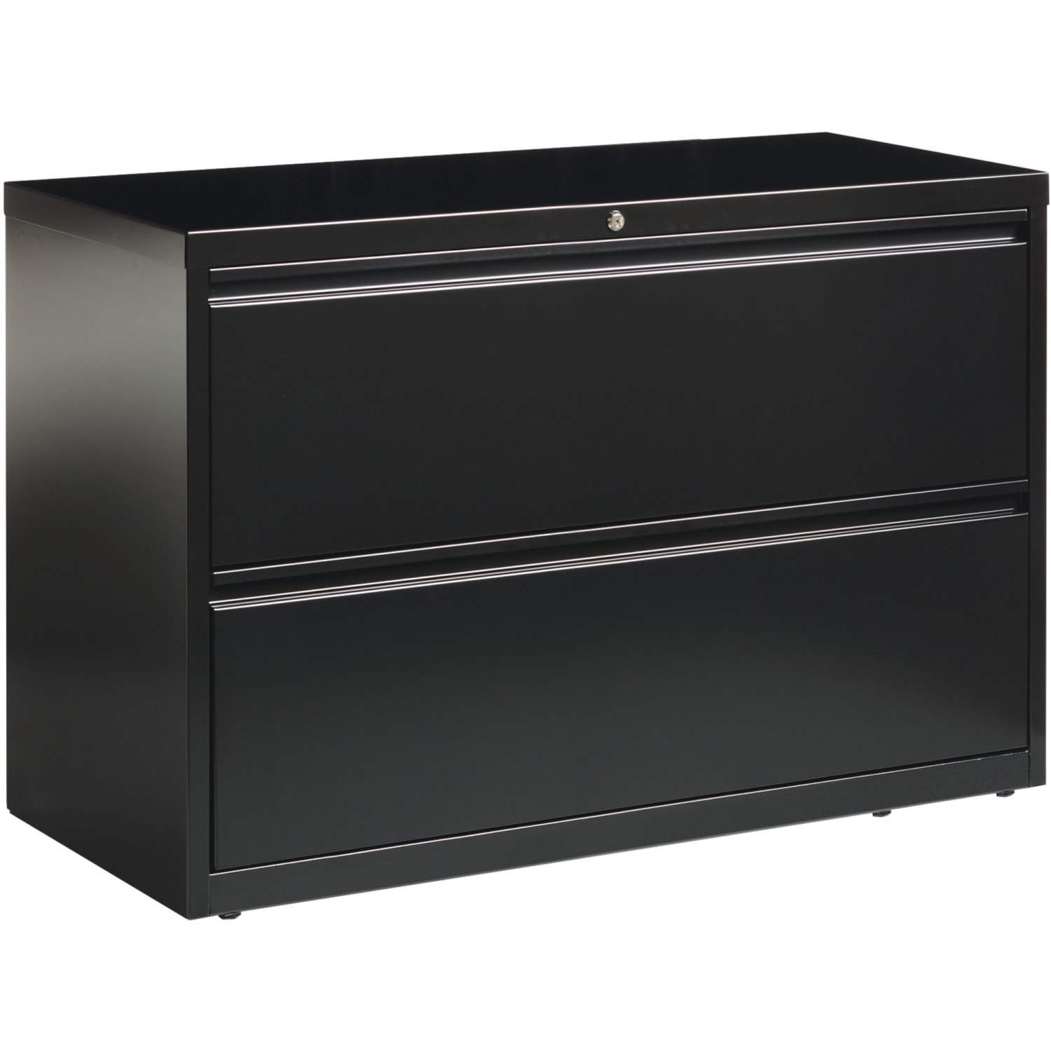 Lorell Fortress 42inW x 18-5/8inD Lateral 2-Drawer File Cabinet, Black - Image 3