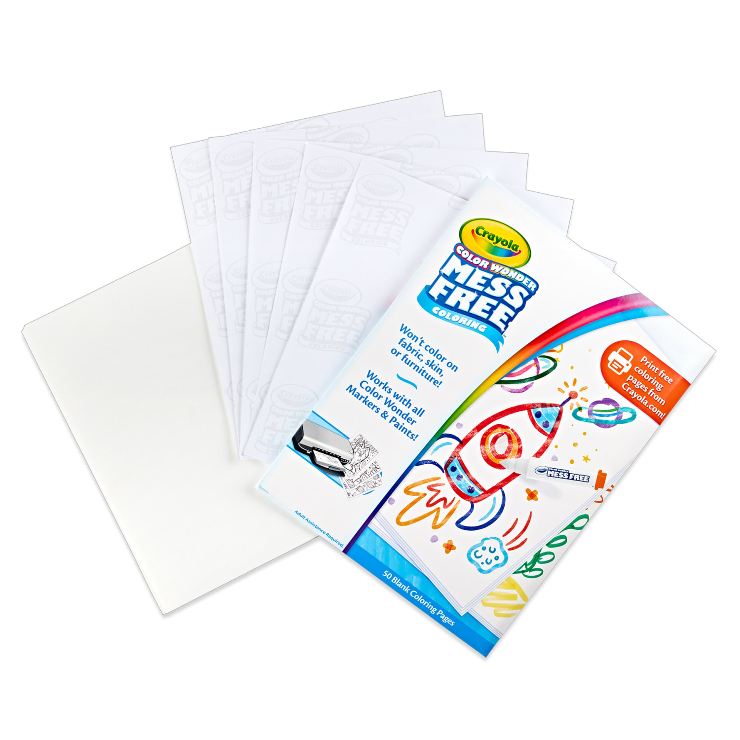 Crayola Color Wonder Blank Coloring Pages, 9in x 12in, White, 50 Pages Per Pack, Bundle Of 2 Packs - Image 3