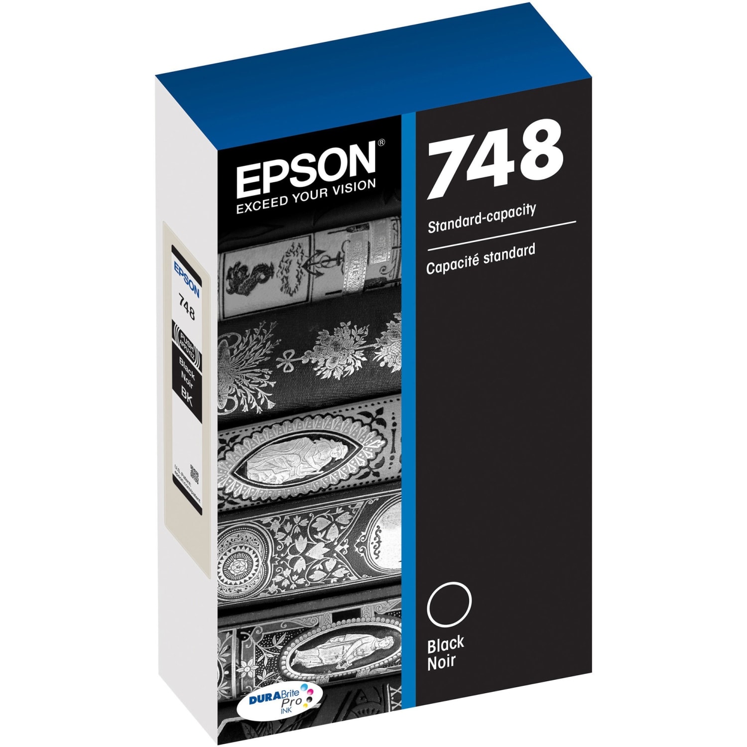 Epson DURABrite Pro 748 Original Standard Yield Inkjet Ink Cartridge - Black - 1 Each - 2500 paginas