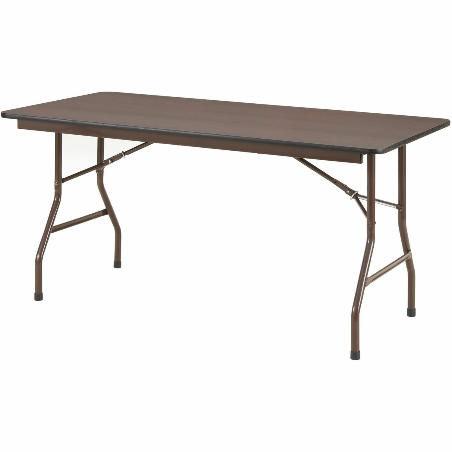 Lorell Laminate Economy Folding Table, 29inH x 60inW x 60inD, Mahogany - Image 3