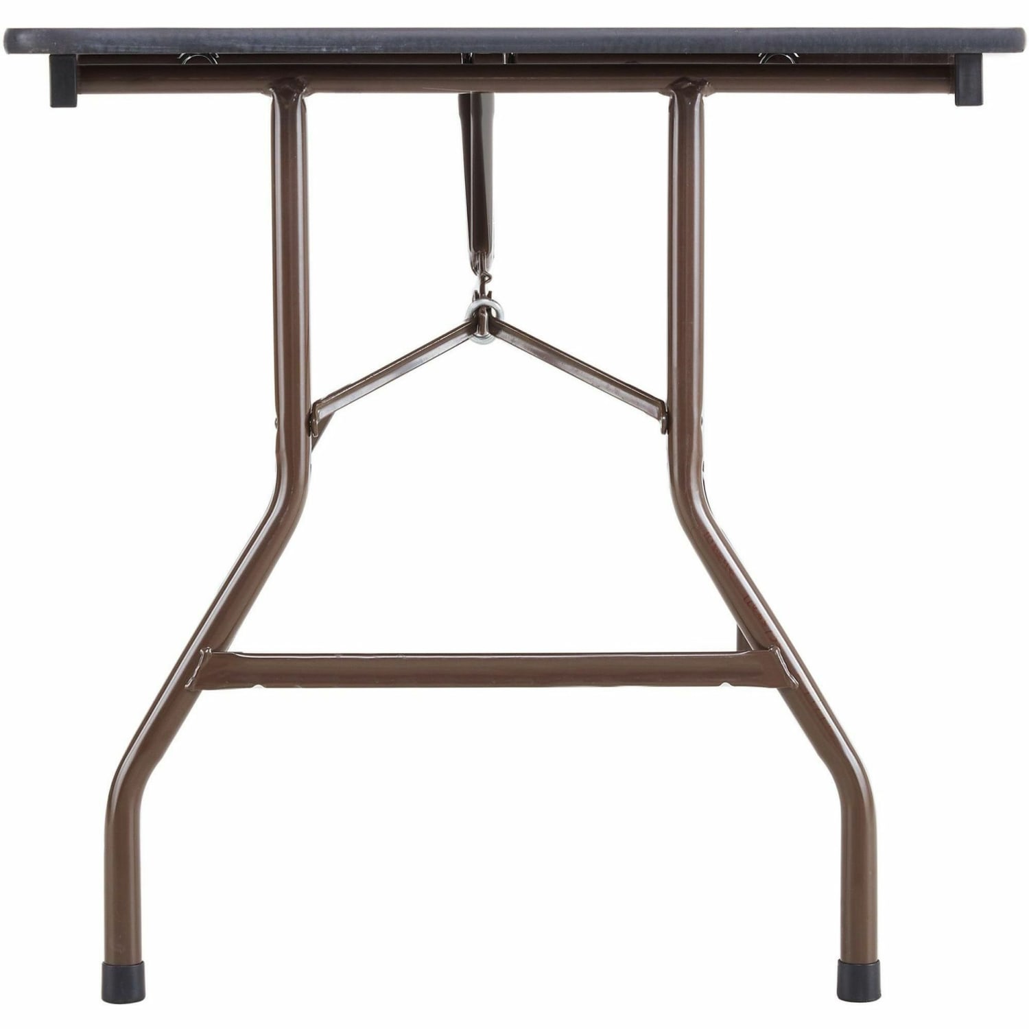 Lorell Laminate Economy Folding Table, 29inH x 60inW x 60inD, Mahogany - Image 4