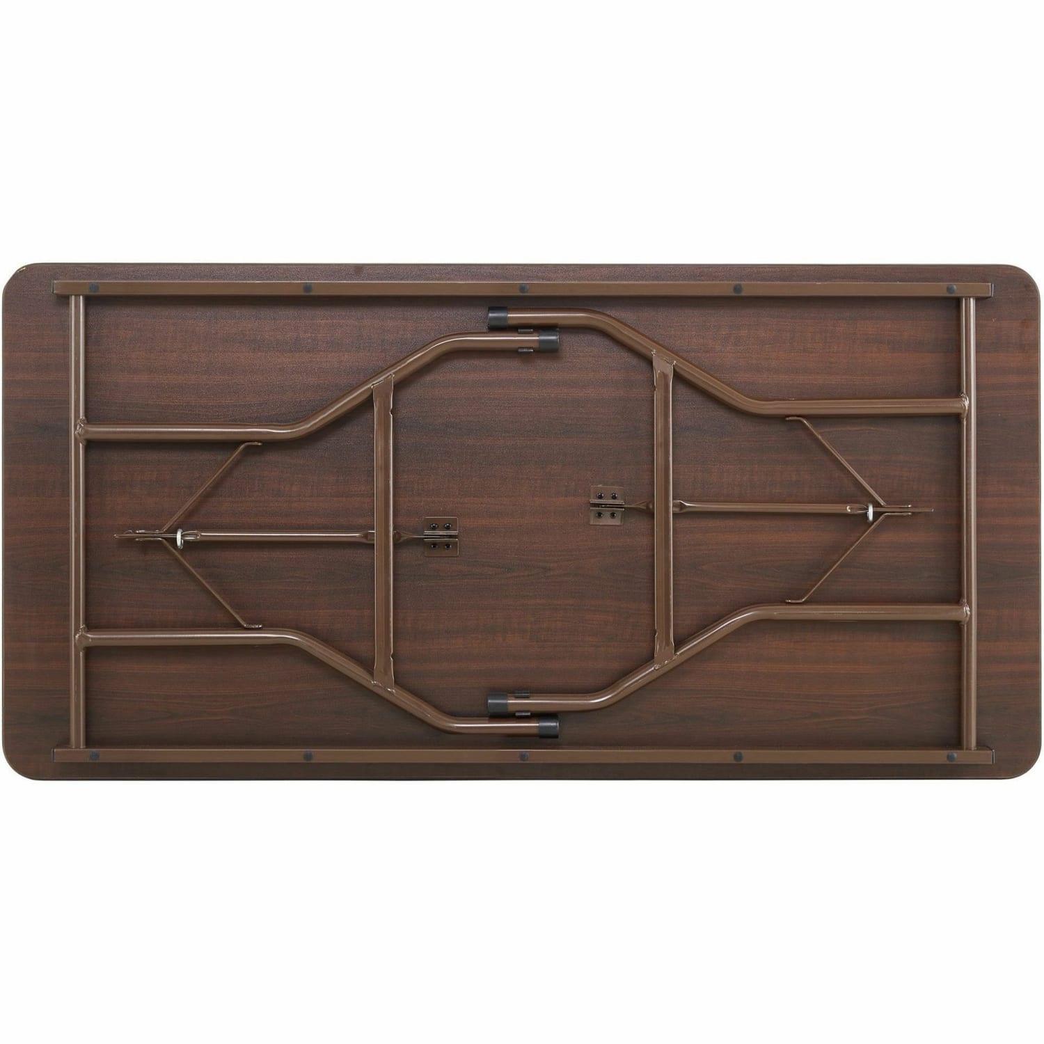 Lorell Laminate Economy Folding Table, 29inH x 60inW x 60inD, Mahogany - Image 6