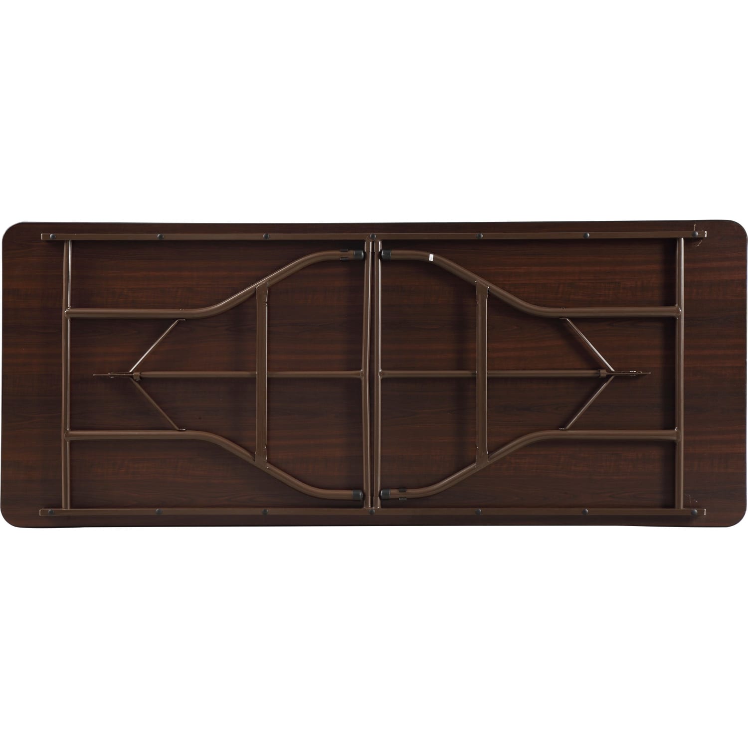 Lorell Laminate Economy Folding Table, 29inH x 72inW x 72inD, Mahogany - Image 3