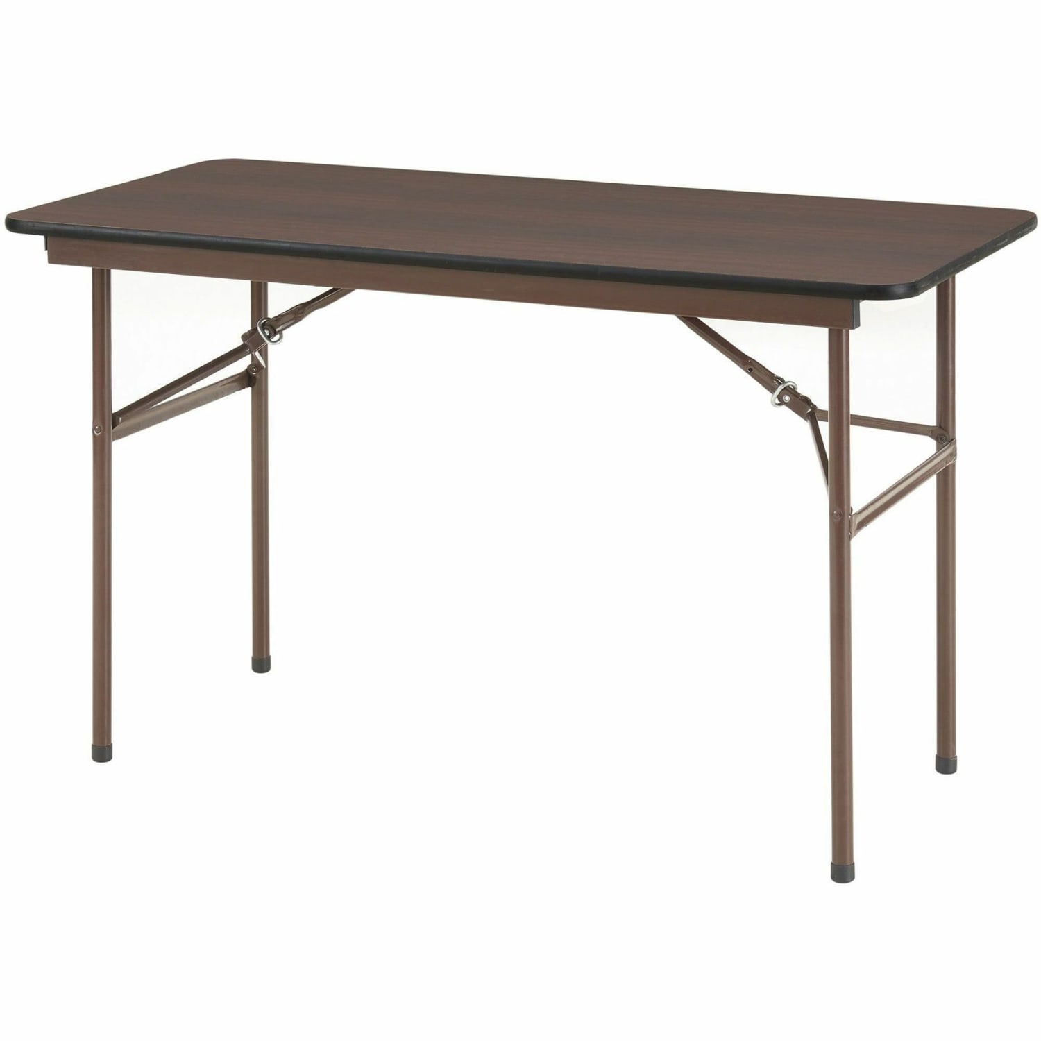Lorell Laminate Economy Folding Table, 29inH x 48inW x 24inD, Mahogany - Image 3