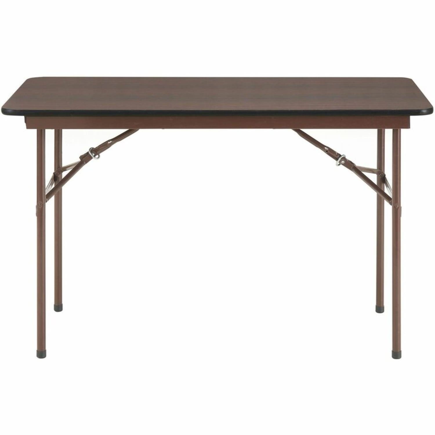 Lorell Laminate Economy Folding Table, 29inH x 48inW x 24inD, Mahogany - Image 4