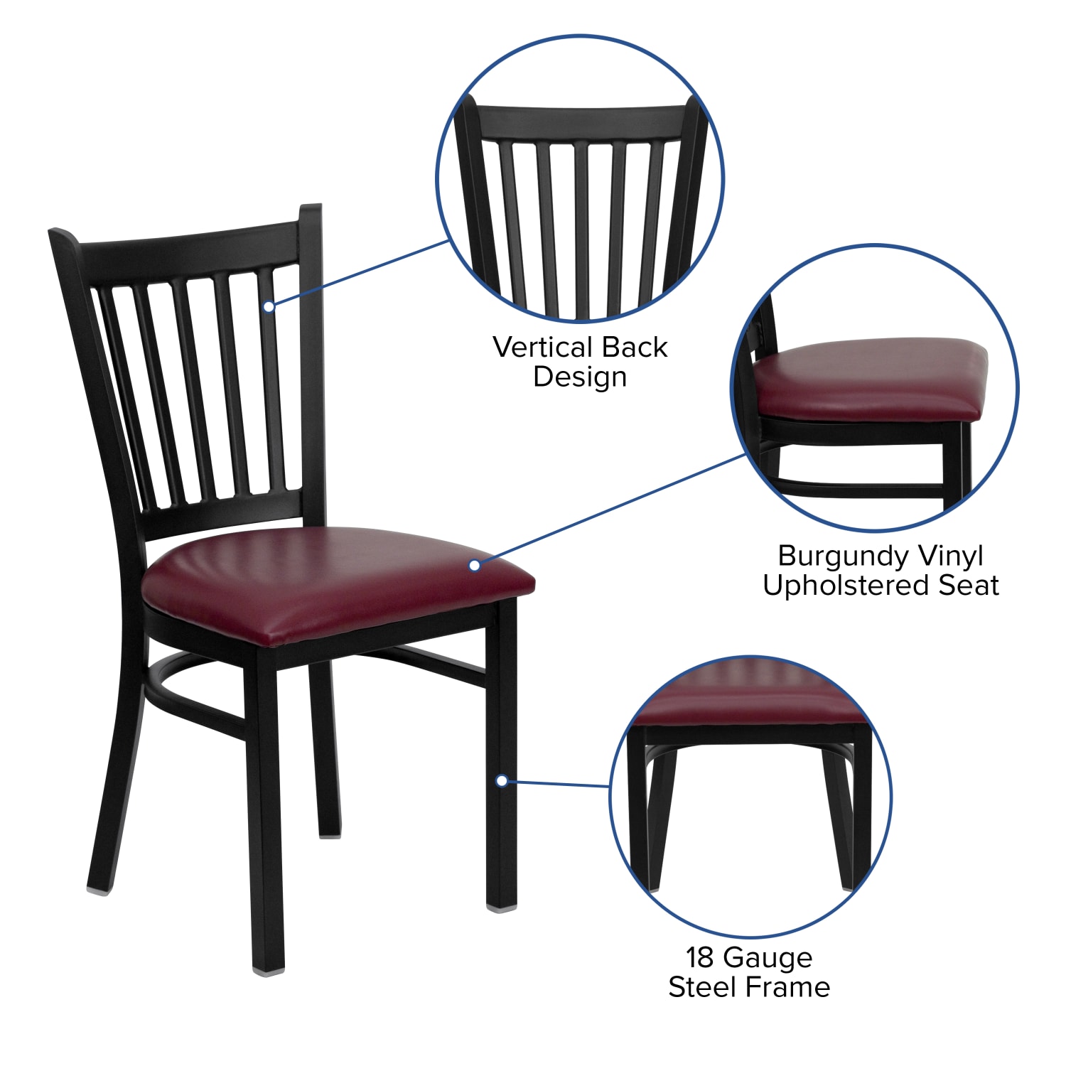 Flash Furniture Vertical Back Restaurant Accent Chair Burgundy SeatBlack Frame PopularChairscom Flash Furniture Vertical Back Restaurant Accent Chair Burgundy SeatBlack Frame PopularChairscom
