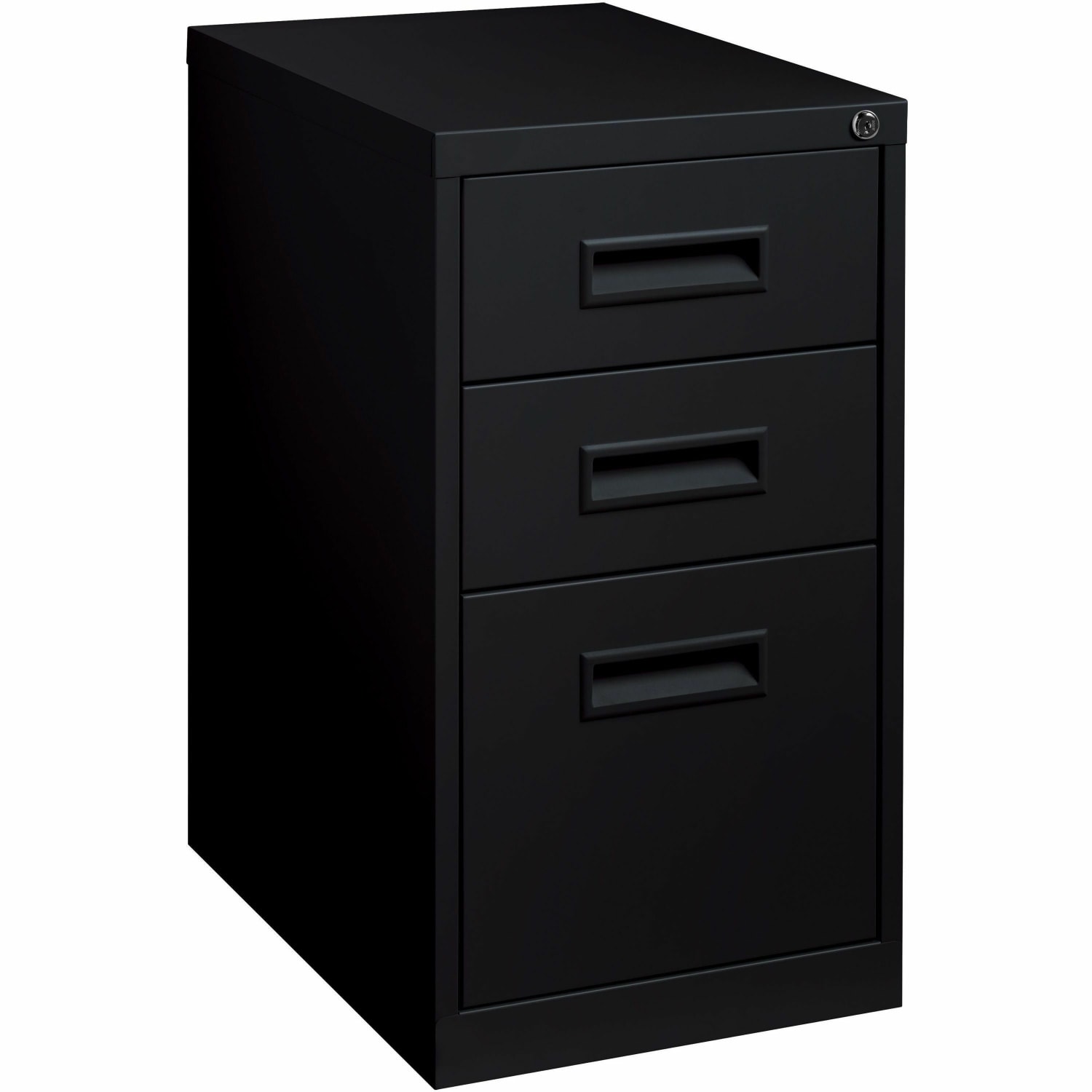 Lorell 22inD Vertical 3-Drawer Mobile Pedestal File Cabinet, Black - Image 3
